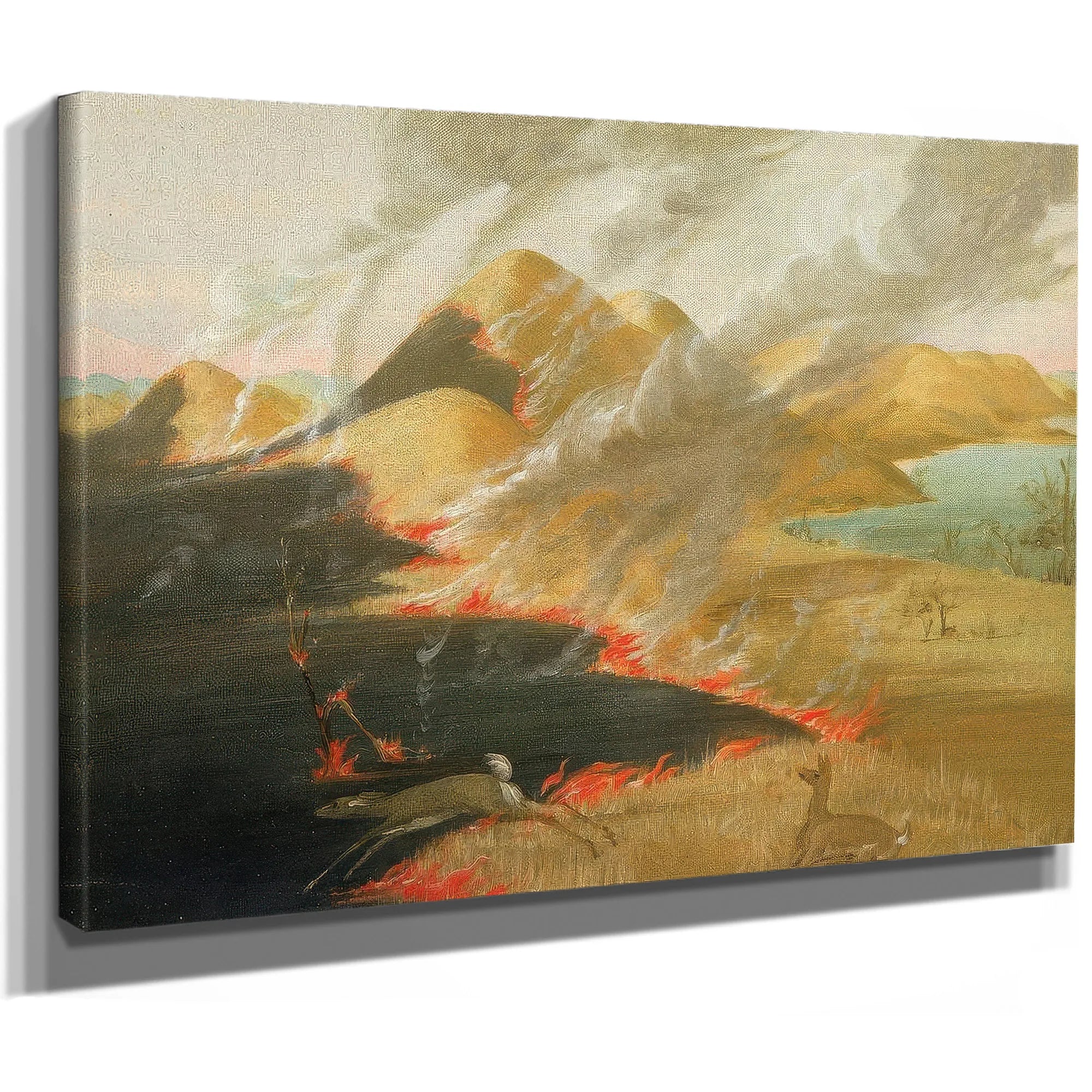 Prairie Bluffs Burning By George Catlin Fine Art Print