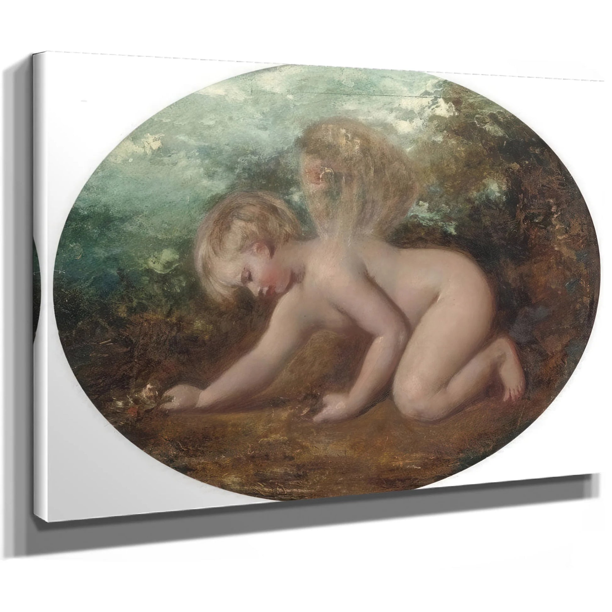A Putto Collecting Flowers By William Etty Fine Art Print