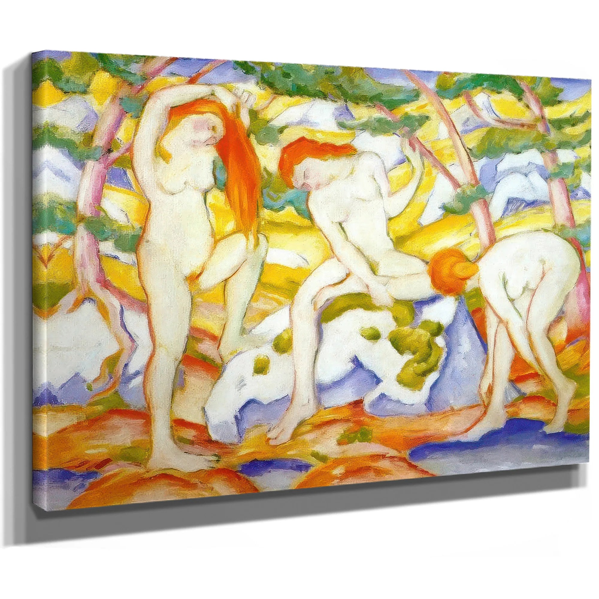 Bathing Girls By Franz Marc Fine Art Print