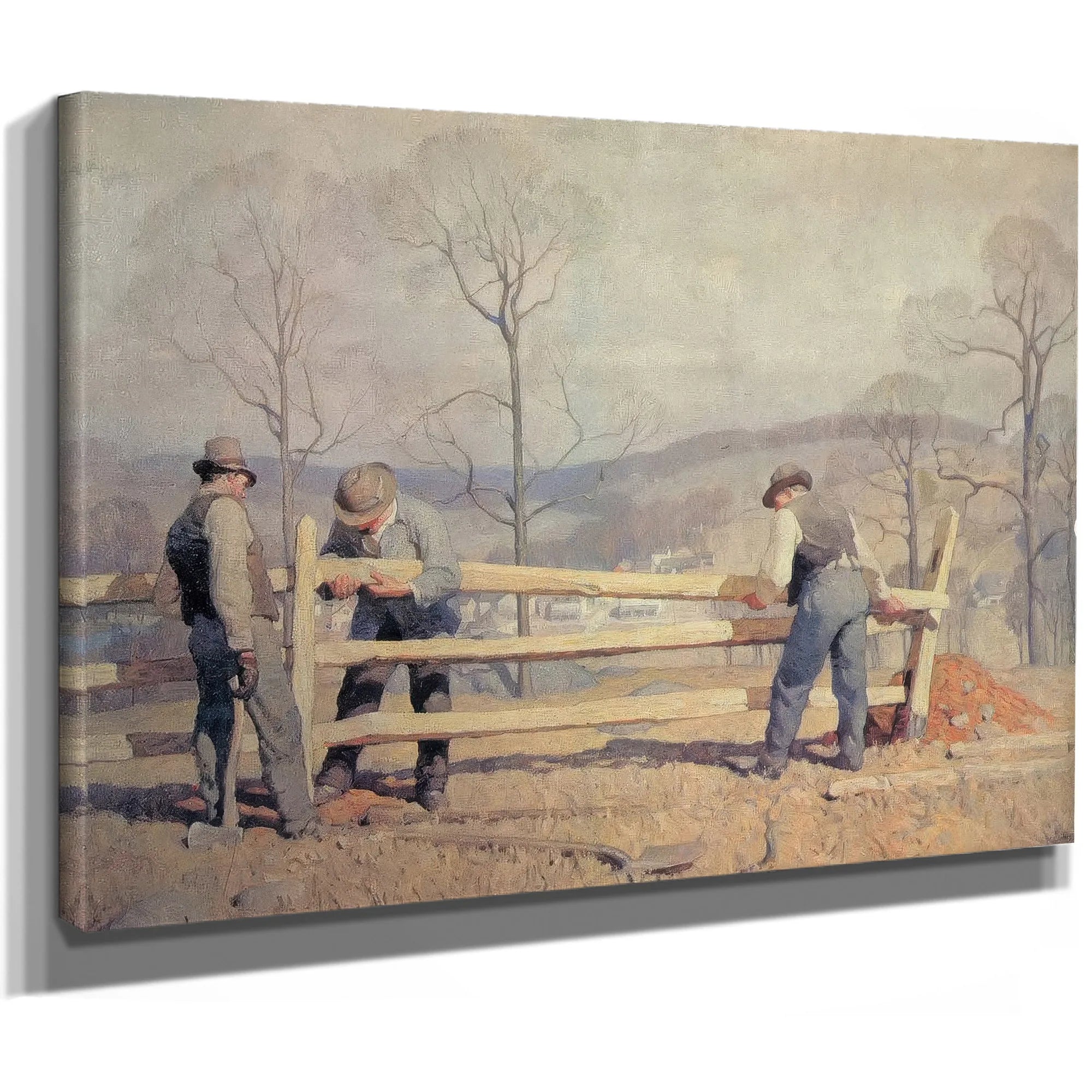 Fence Builders By NC Wyeth Fine Art Print
