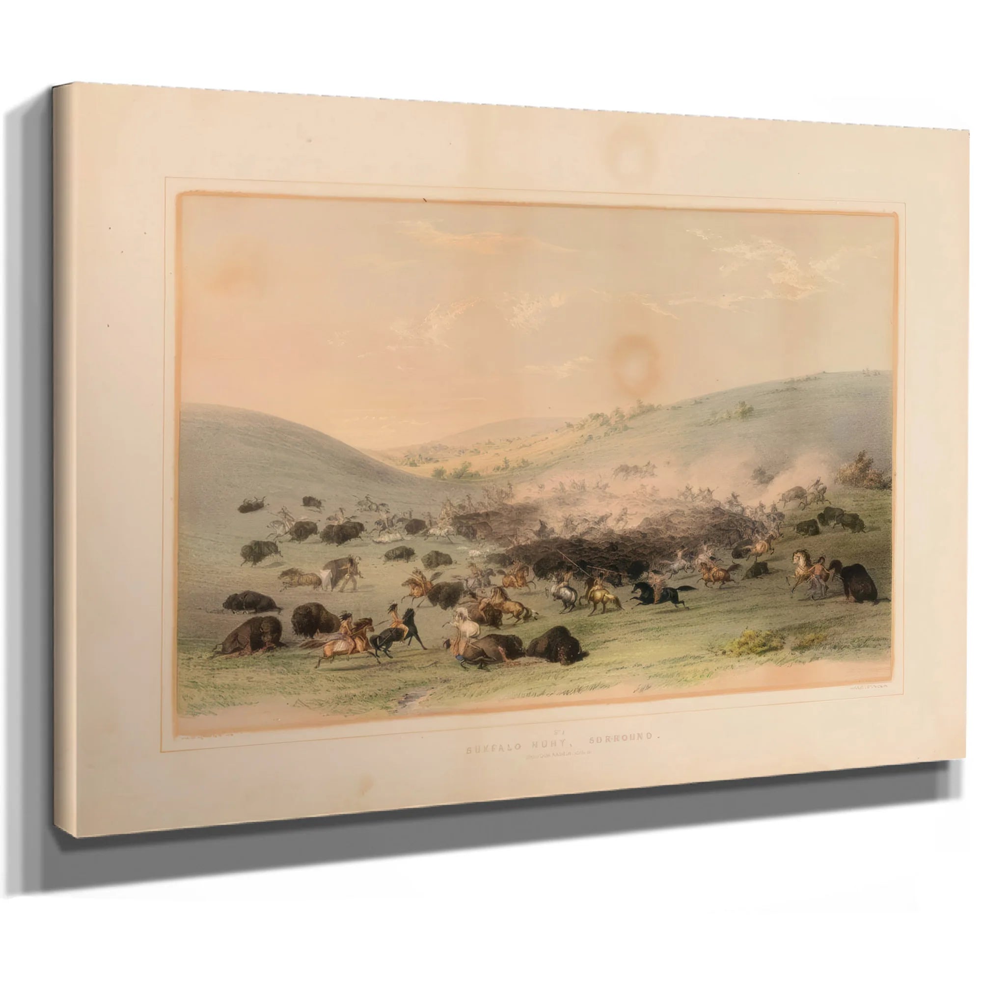 Buffalo Hunt Surround No. 9 By George Catlin Fine Art Print