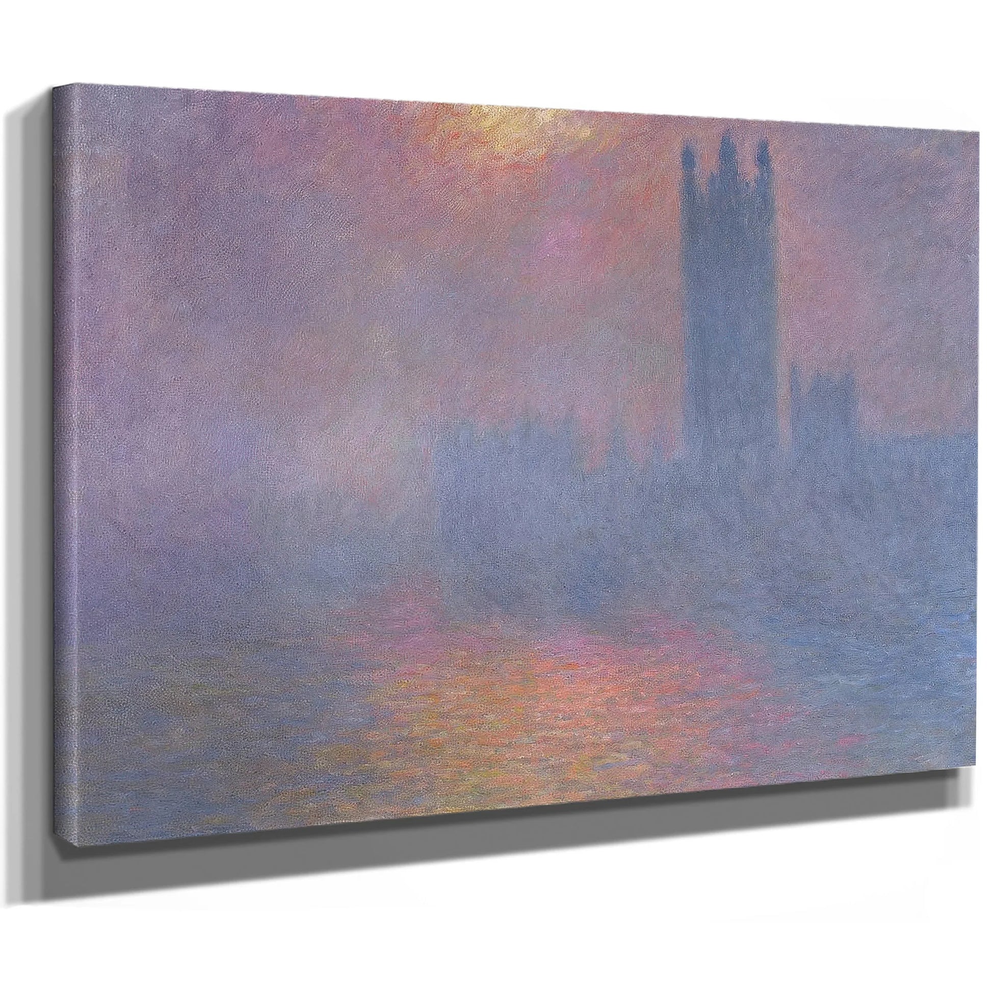 The Houses Of Parliament, London, With The Sun Breaking Through The Fog By Claude Monet Fine Art Print