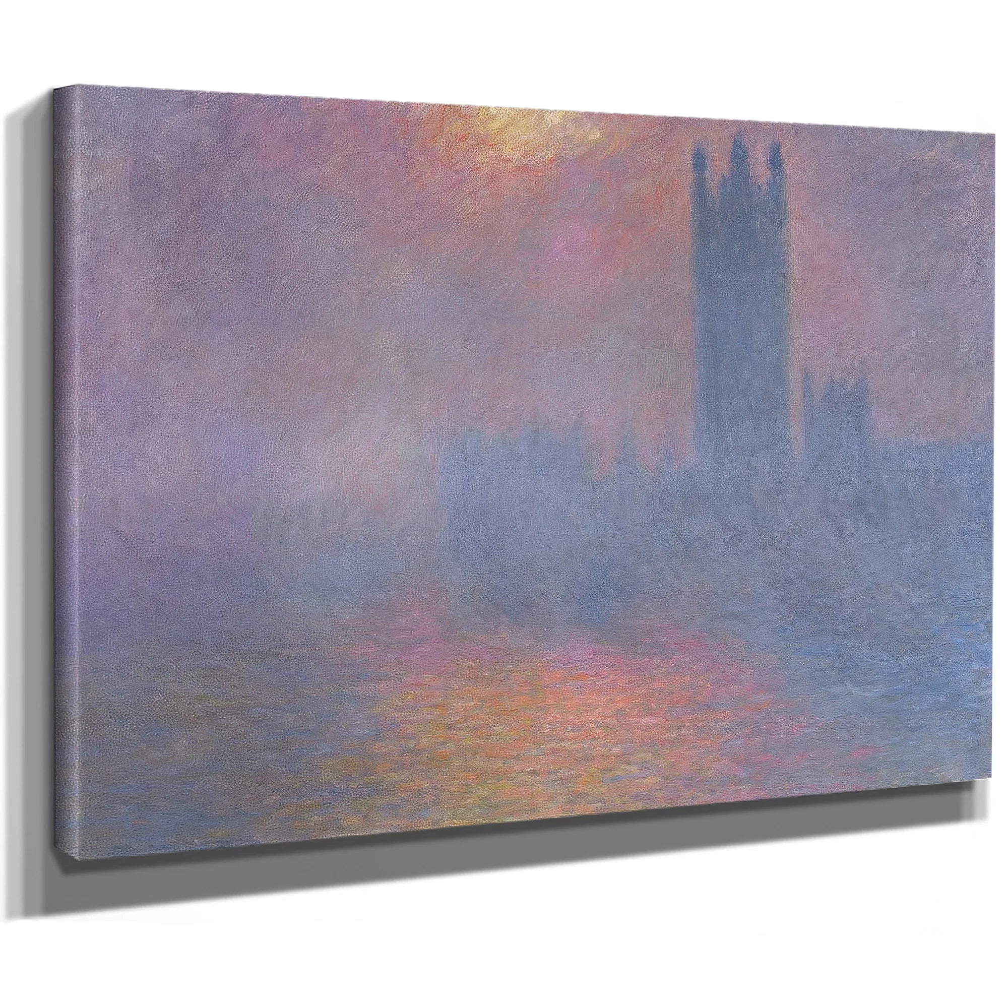 The Houses Of Parliament, London, With The Sun Breaking Through The Fog By Claude Monet Fine Art Print