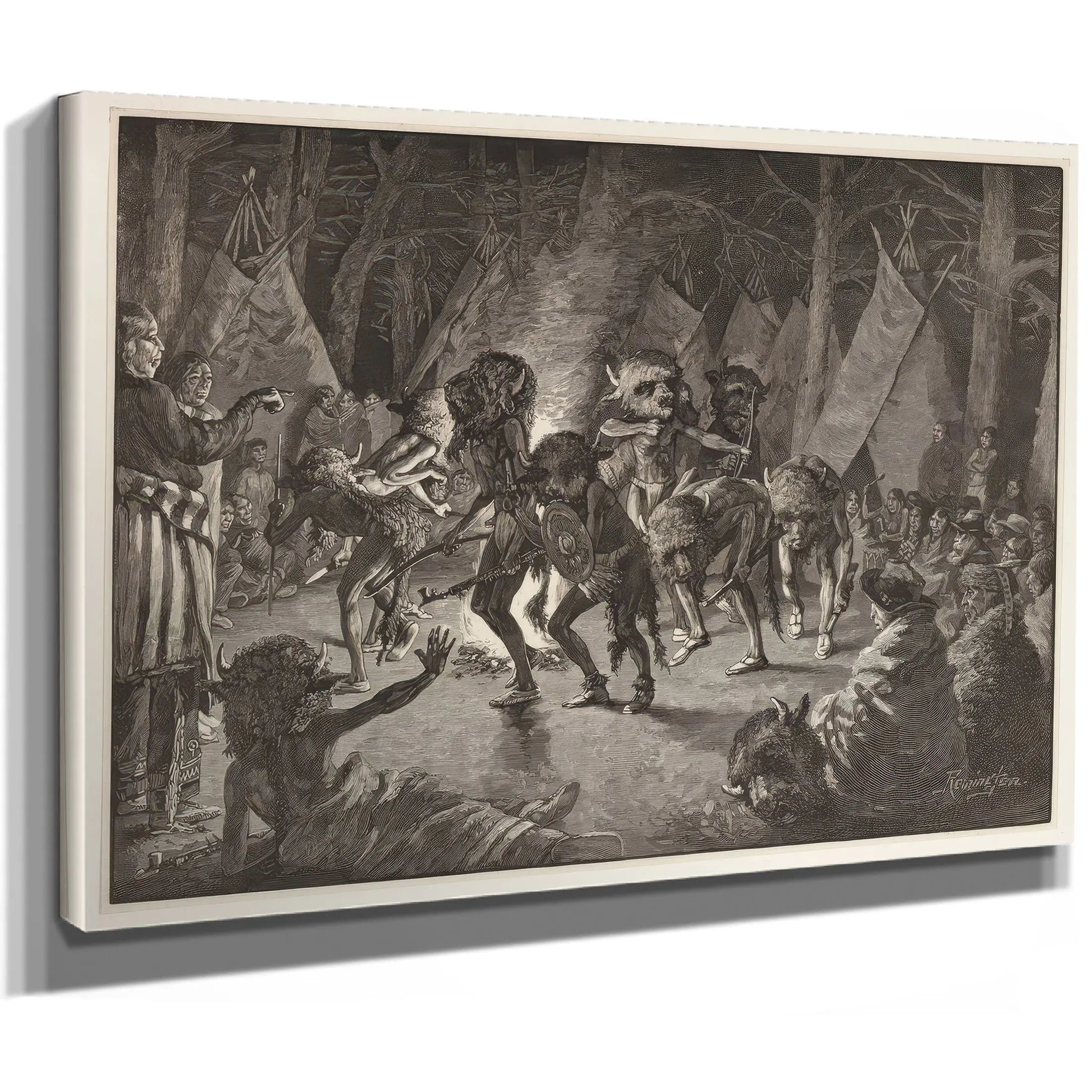 The Buffalo Dance From Harpers Weekly Pub  by Frederic Remington