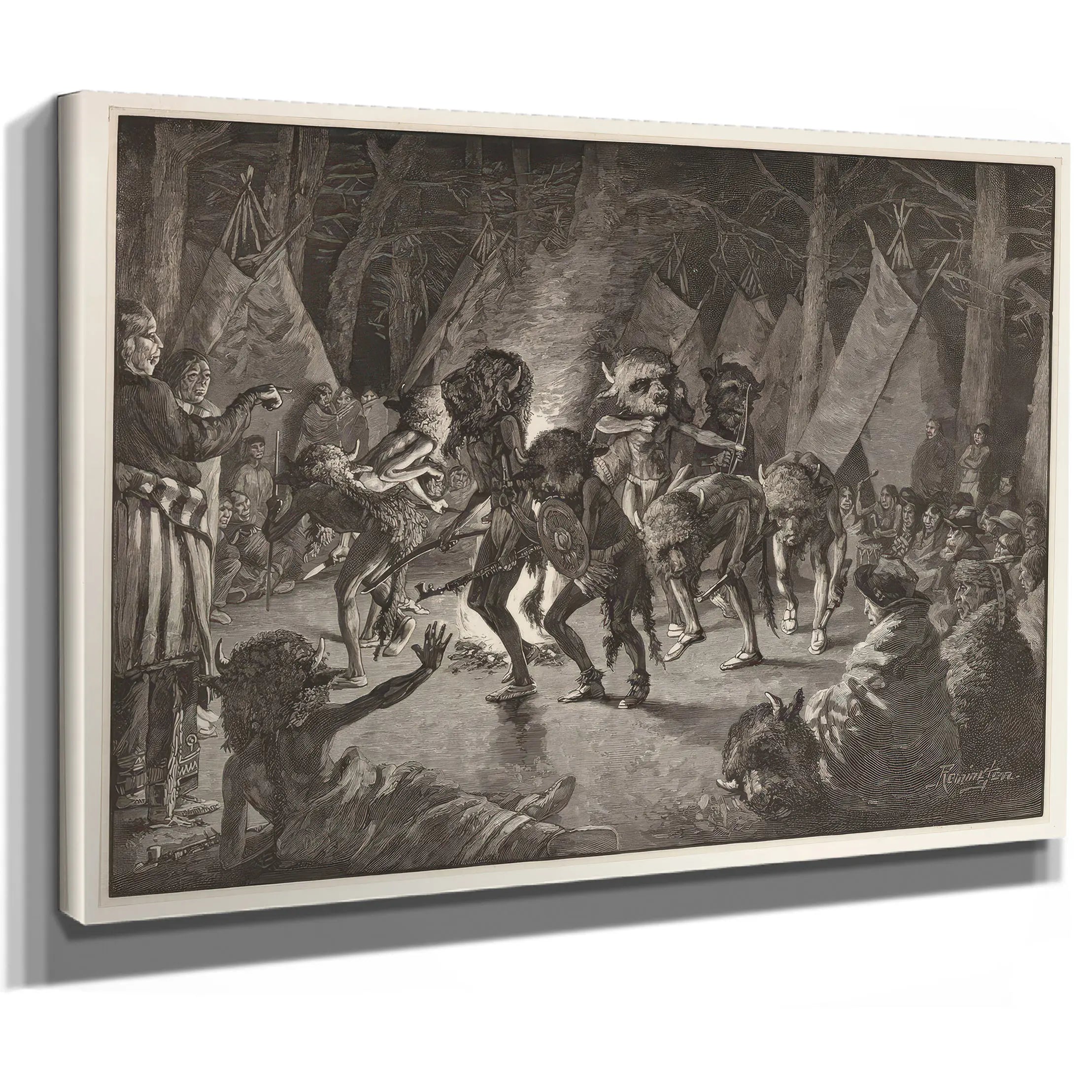 The Buffalo Dance From Harpers Weekly Pub  by Frederic Remington