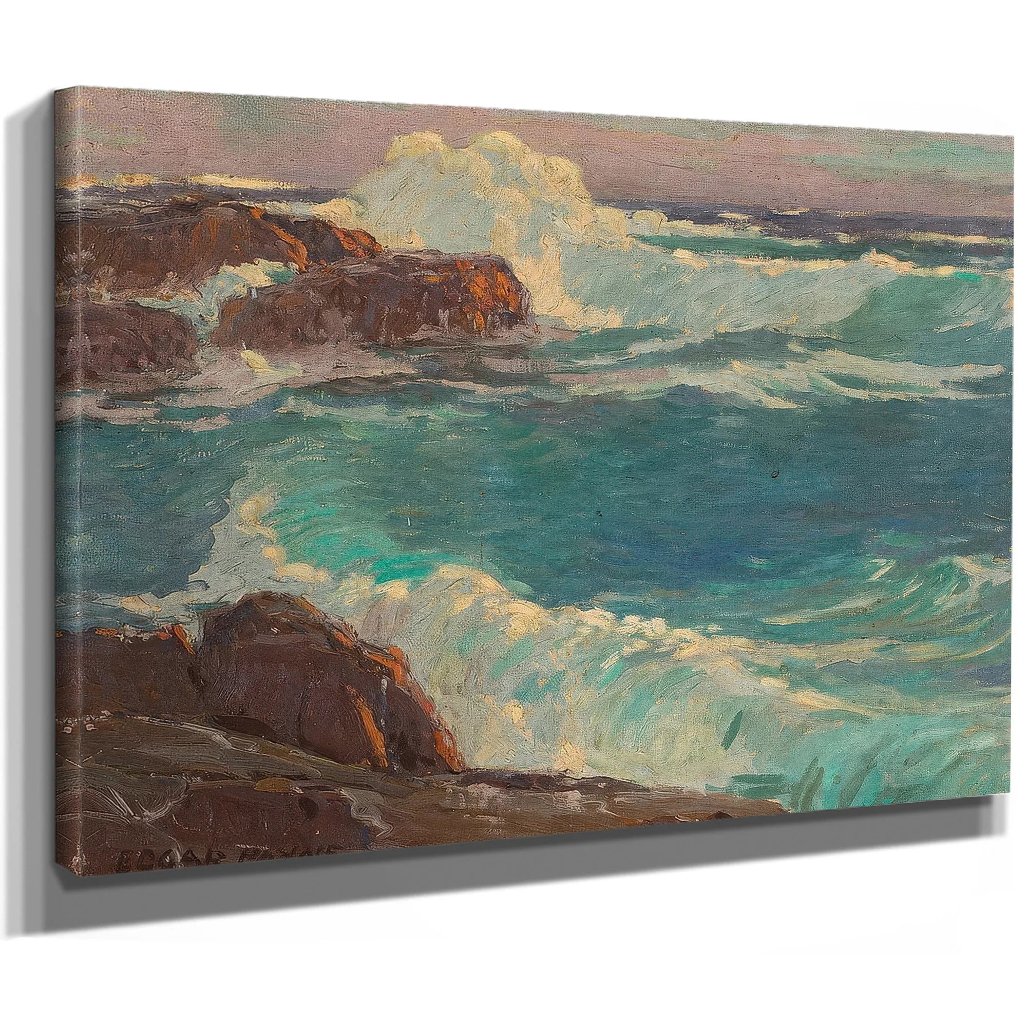 Rough Seas Along A Rocky Coast By Edgar Payne Fine Art Print