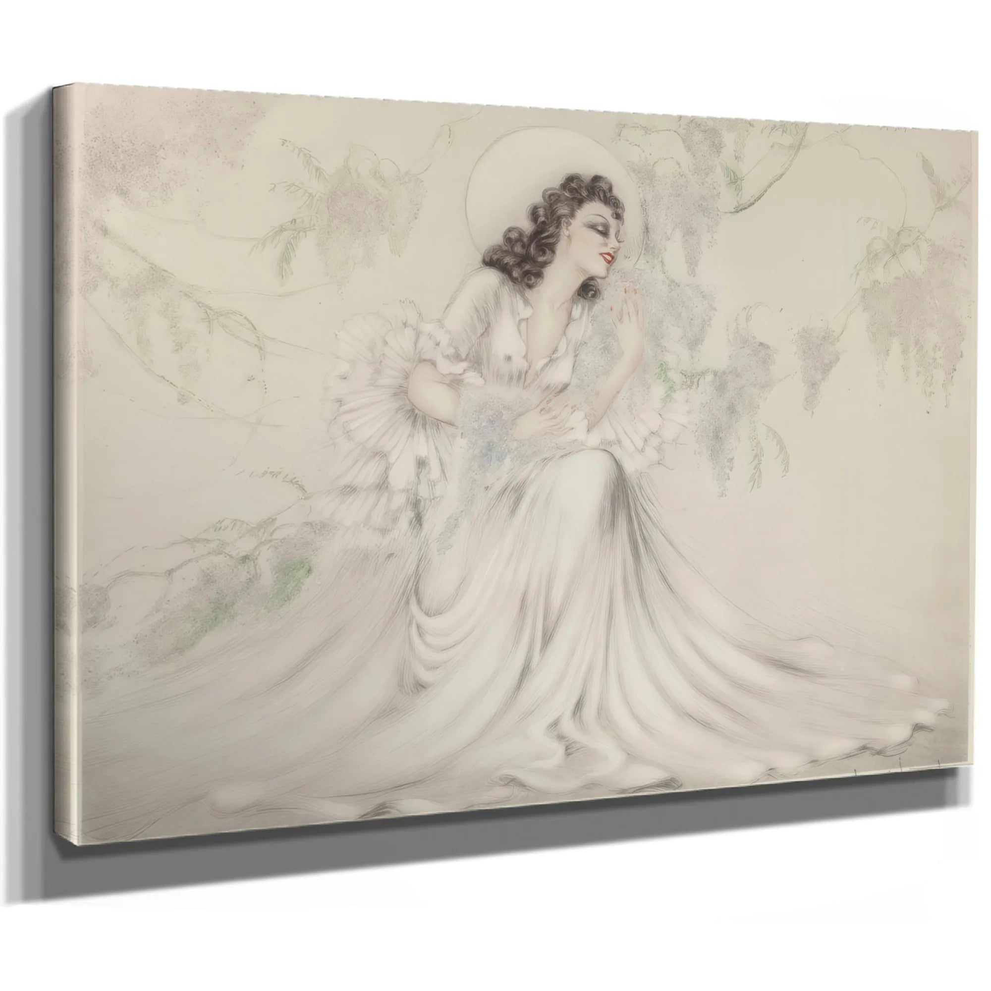 Hand With A Pearl From Le Vie Des Seines And Wisteria Two Works Circa 1940 By Louis Icart Fine Art Print