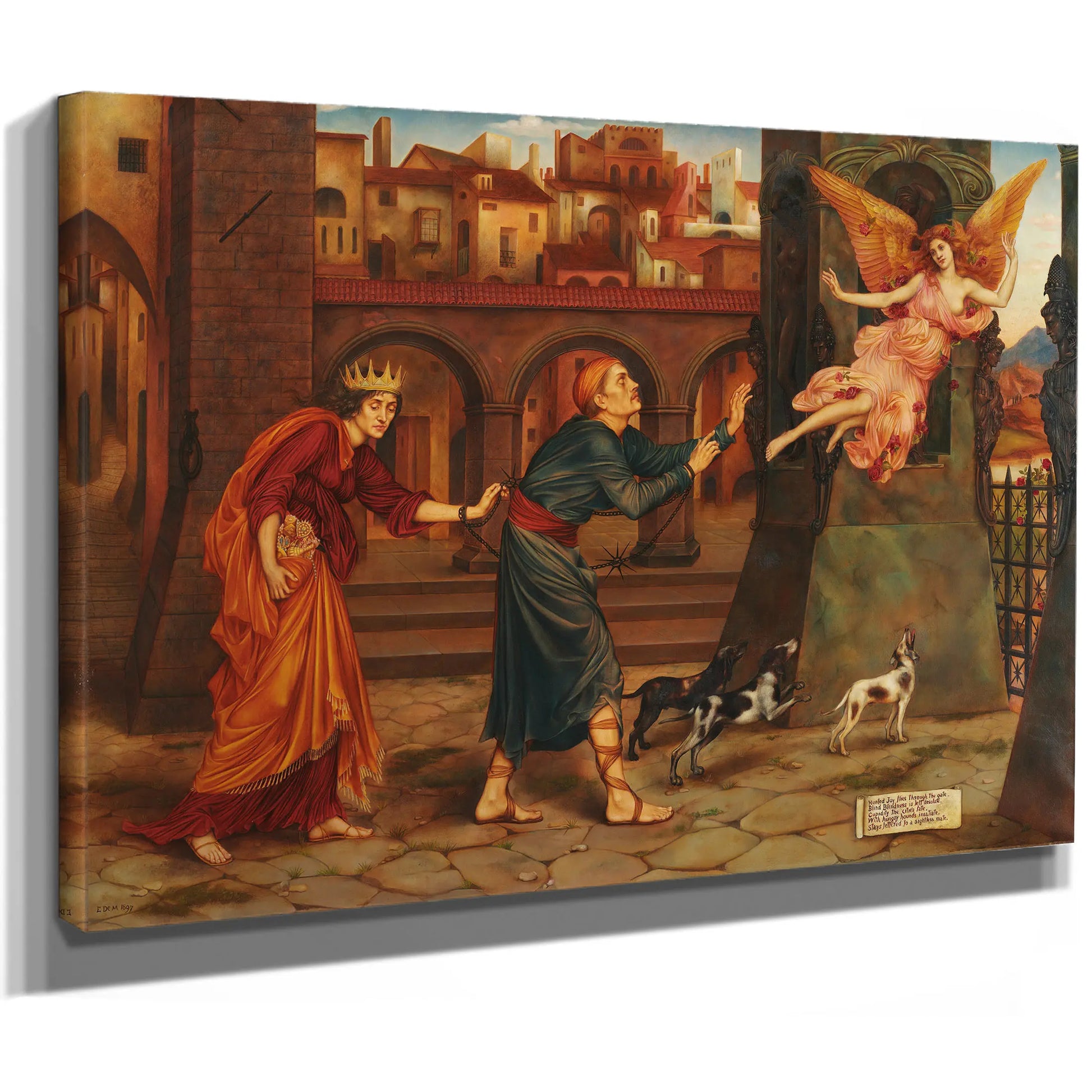 Blindness And Cupidity Chasing Joy From The City by Evelyn De Morgan