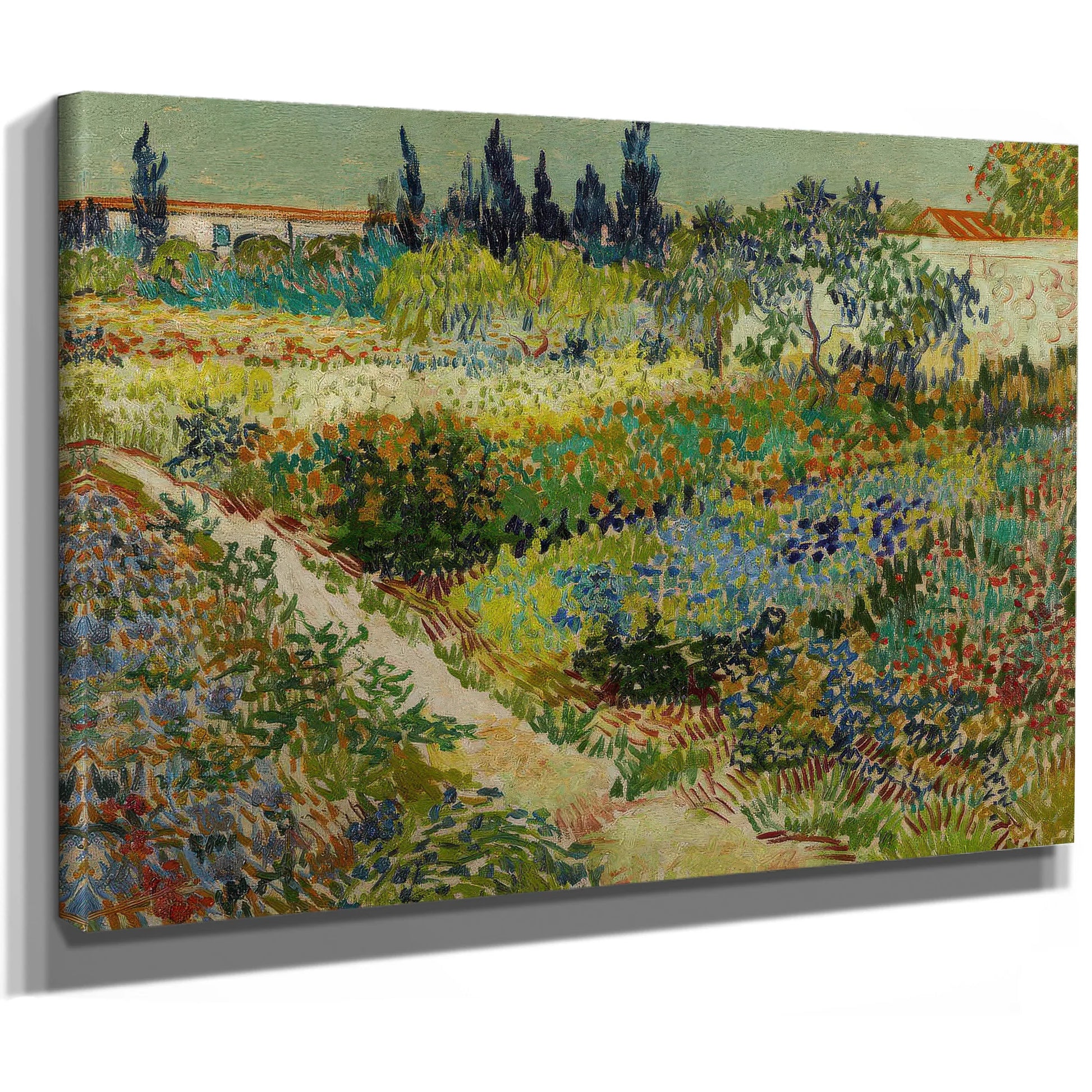 Garden At Arles Flowering Garden With Path By Vincent Van Gogh Fine Art Print