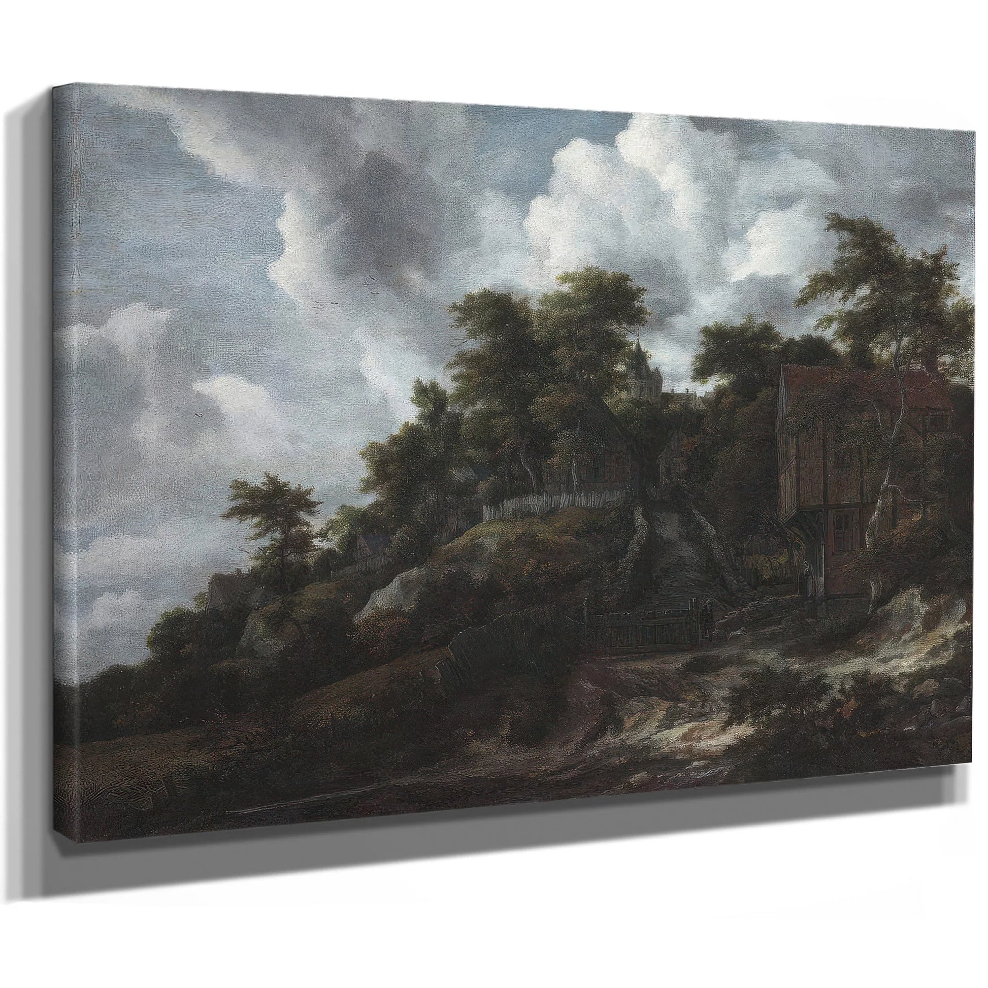 Wooded Hillside With A View Of Bentheim Castle By Jacob Van Ruisdael Fine Art Print