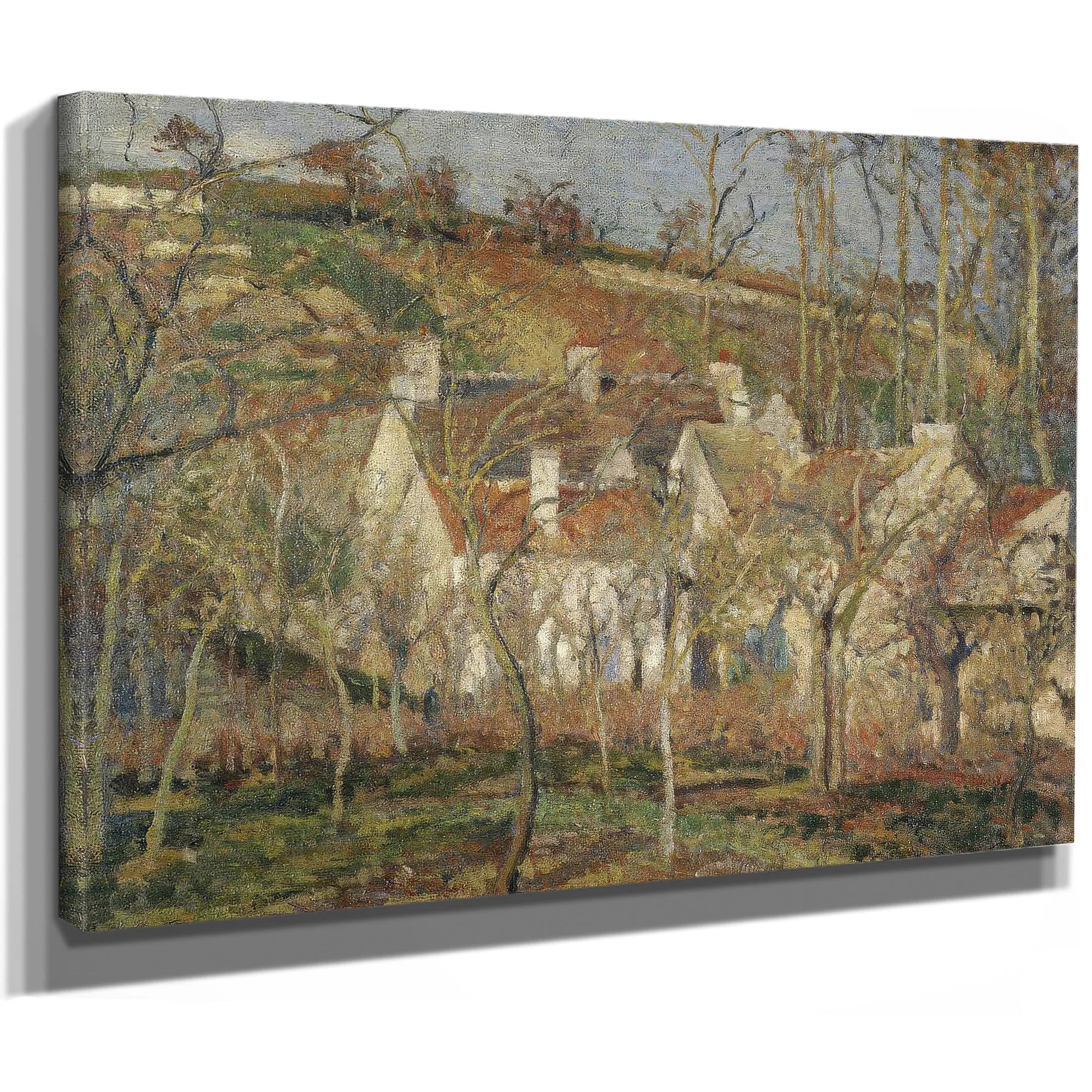 Red Roofs Corner Of A Village Winter by Camille Pissarro Fine Art Print