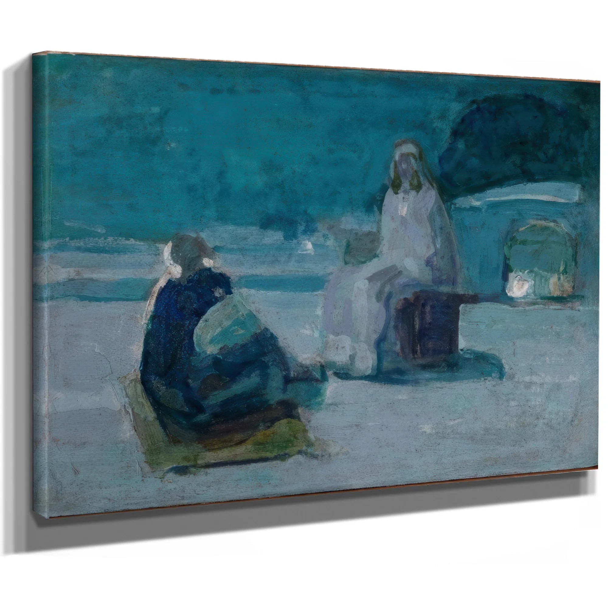 Study For Christ And Nicodemus On A Rooftop By Henry Ossawa Tanner Fine Art Print