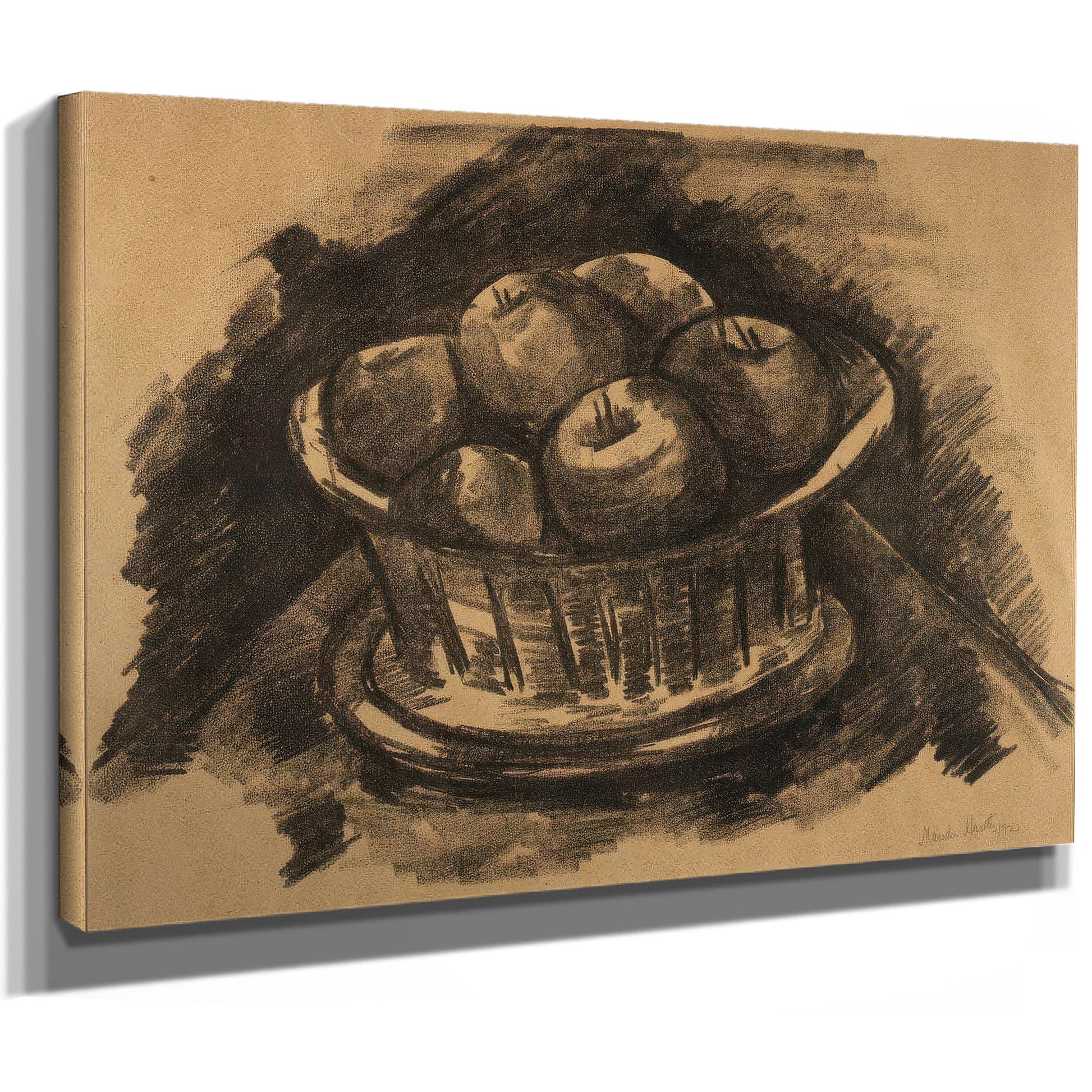 Apples In Basket By Marsden Hartley Fine Art Print