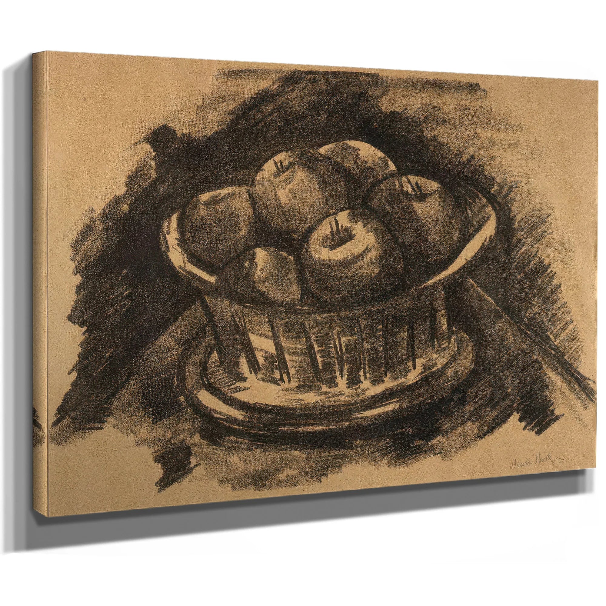 Apples In Basket By Marsden Hartley Fine Art Print