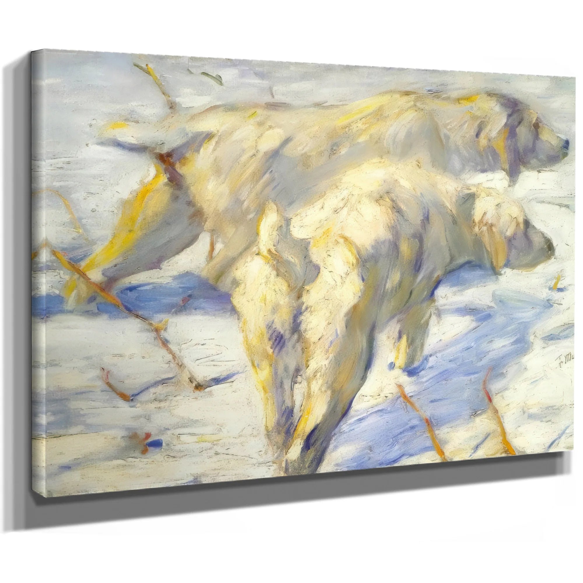 Siberian Sheepdogs (Siberians Dogs In The Snow) By Franz Marc Fine Art Print