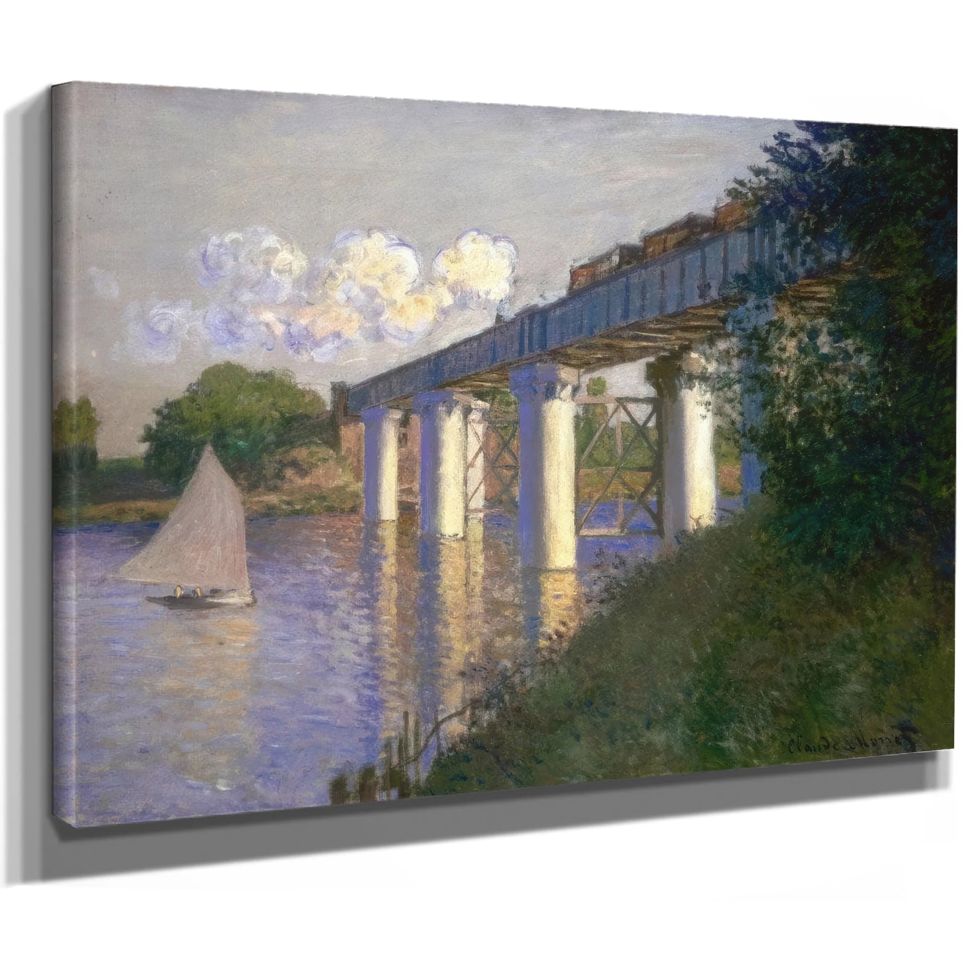 Railroad Bridge Argenteuil By Claude Monet Fine Art Print
