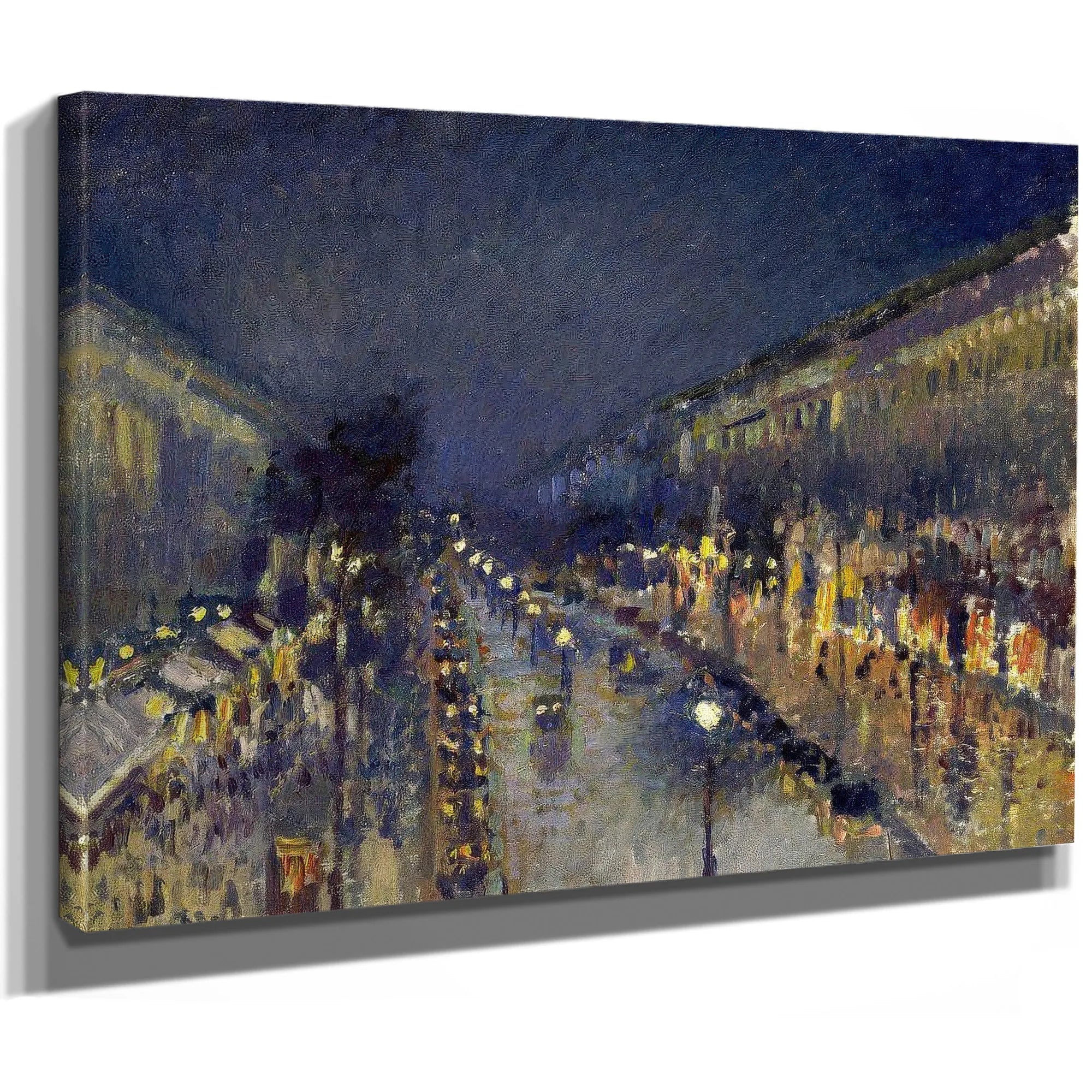 The Boulevard Montmartre At Night 1897 By Camille Pissarro Fine Art Print