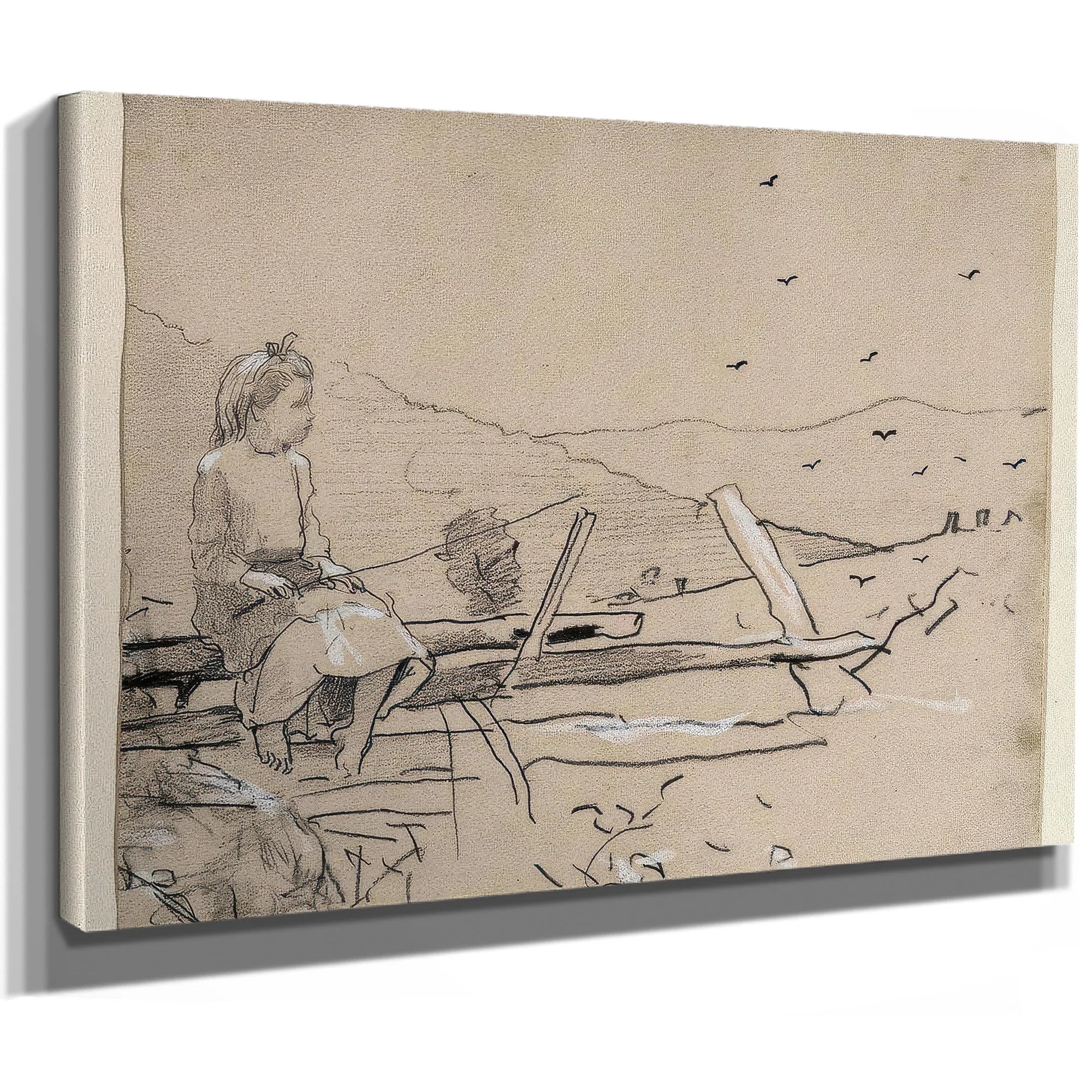 Girl Seated On A Fence Rail By Winslow Homer Fine Art Print