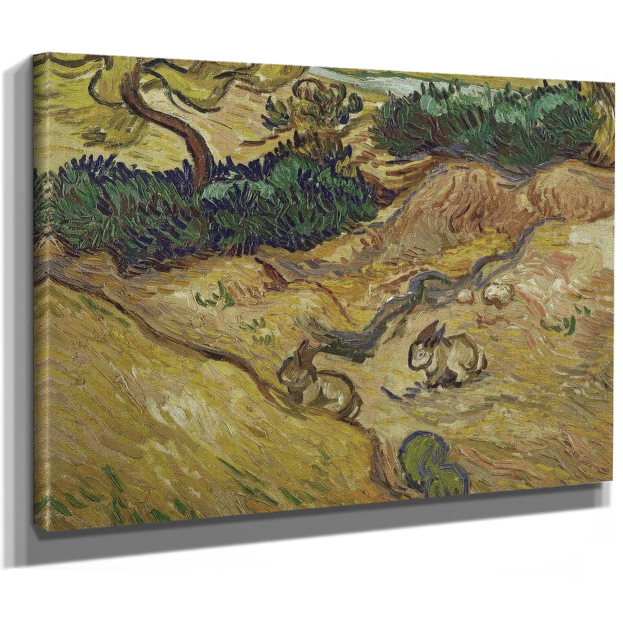 Landscape With Rabbits By Vincent Van Gogh Fine Art Print