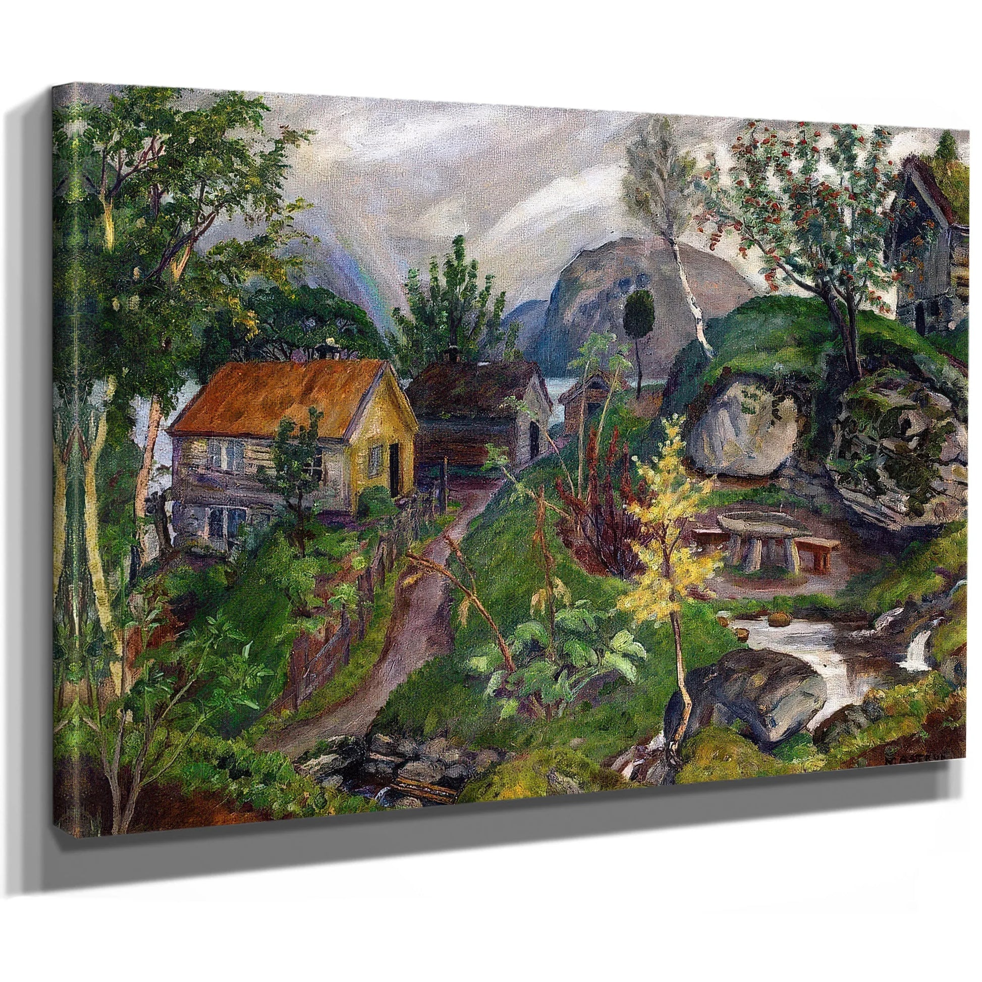 Sandalstrand With Rainbow By Nicolai Astrup Fine Art Print