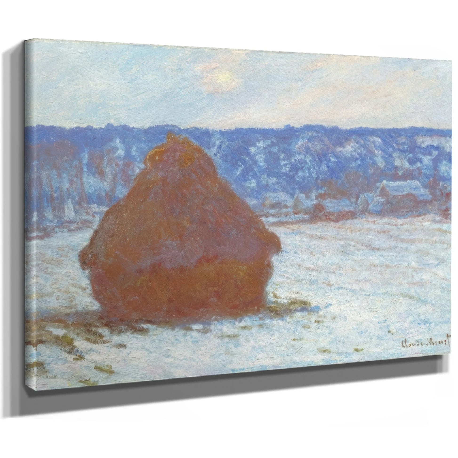 Stack Of Wheat (Snow Effect Overcast Day) By Claude Monet Fine Art Print
