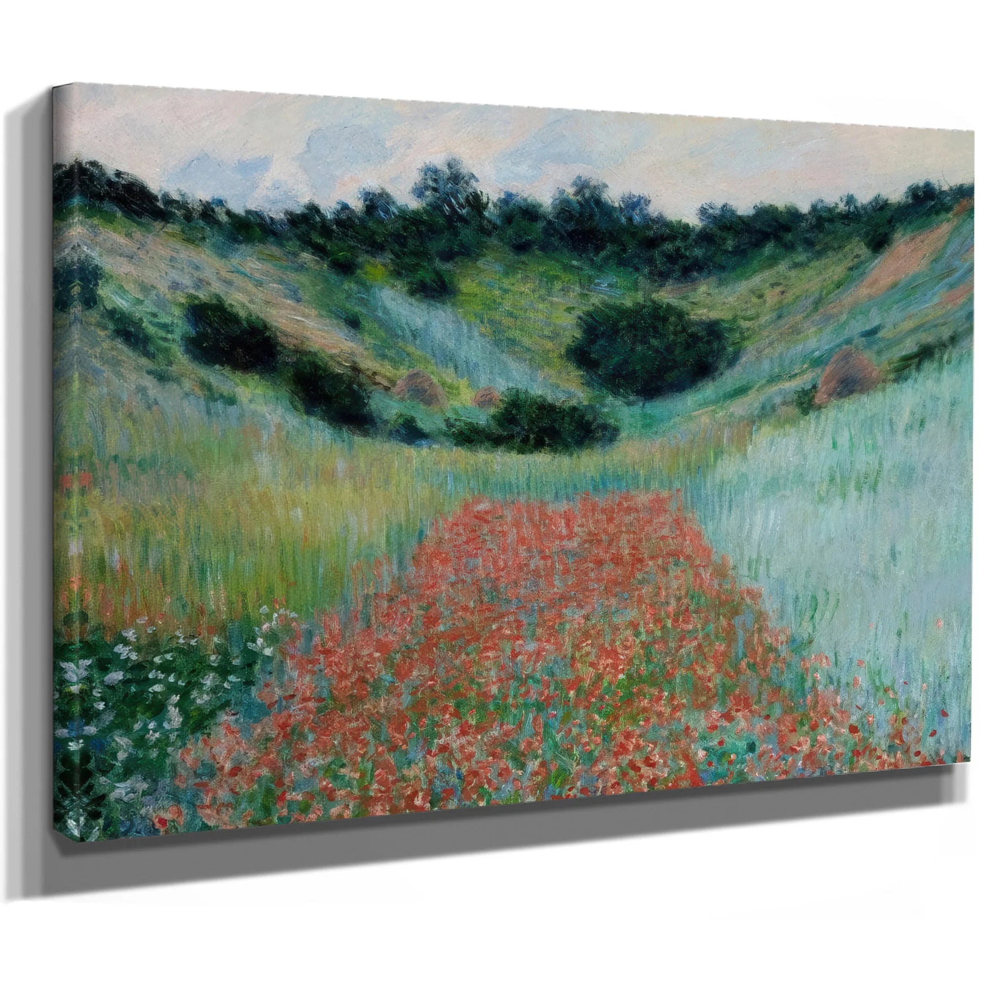 Poppy Field In A Hollow Near Giverny By Claude Monet Fine Art Print