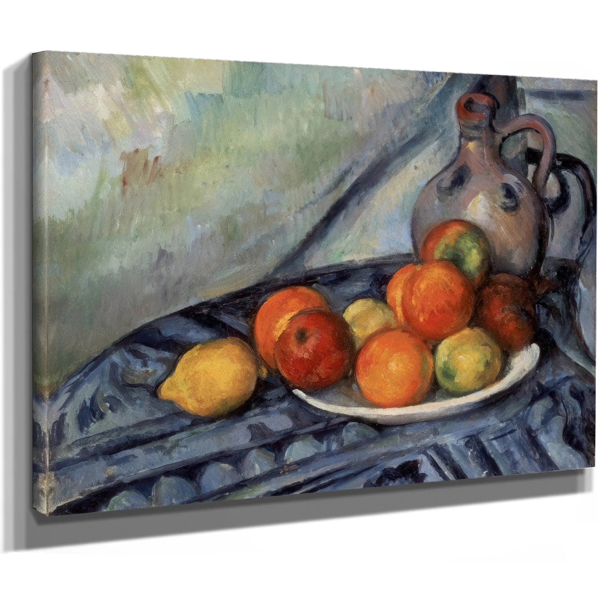 Fruit And A Jug On A Table By Paul Cezanne Fine Art Print
