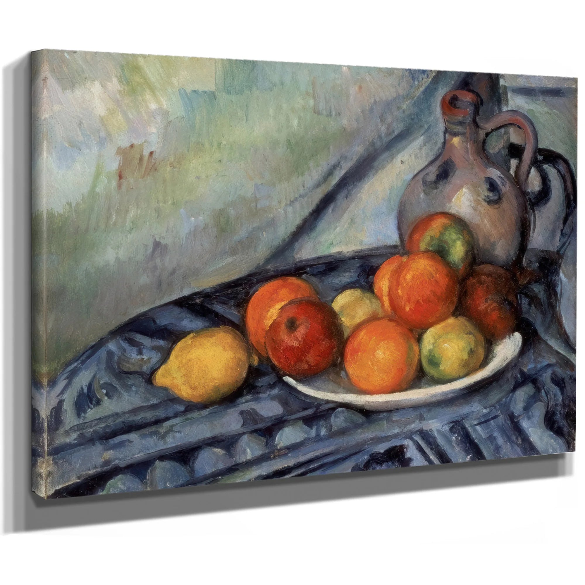 Fruit And A Jug On A Table By Paul Cezanne Fine Art Print