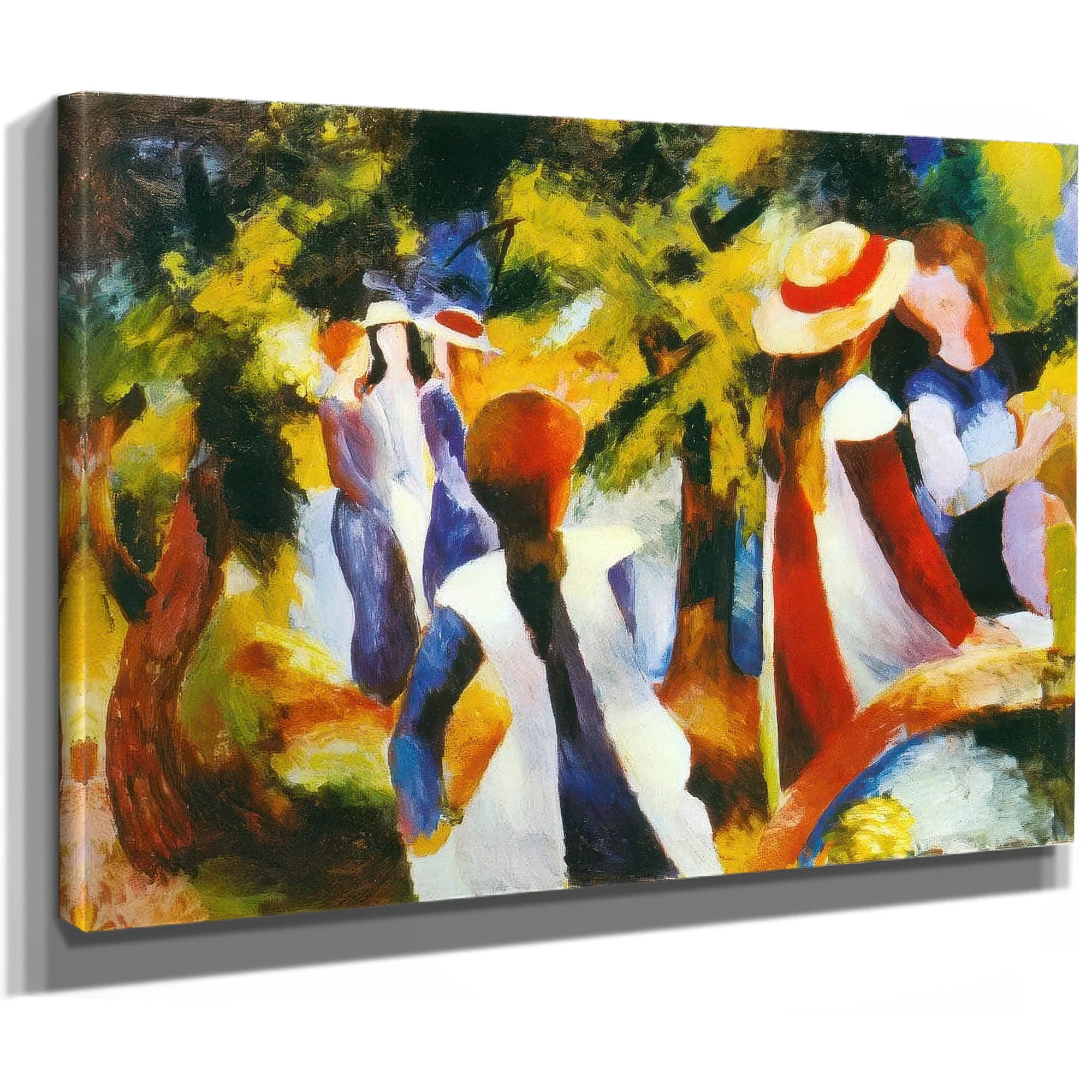 Young Girls Under The Trees By August Macke Fine Art Print