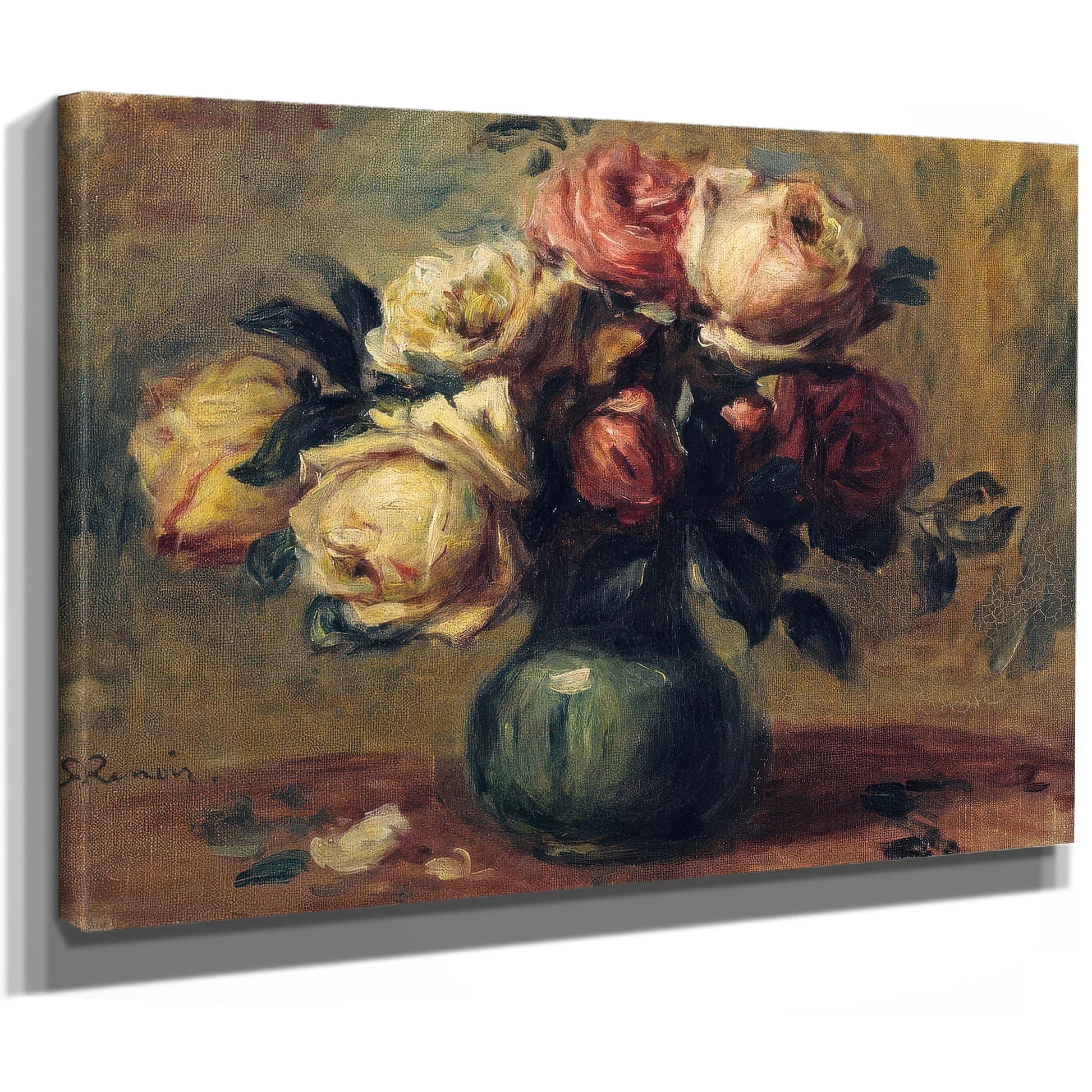 Roses In A Vase By Pierre August Renoir Fine Art Print