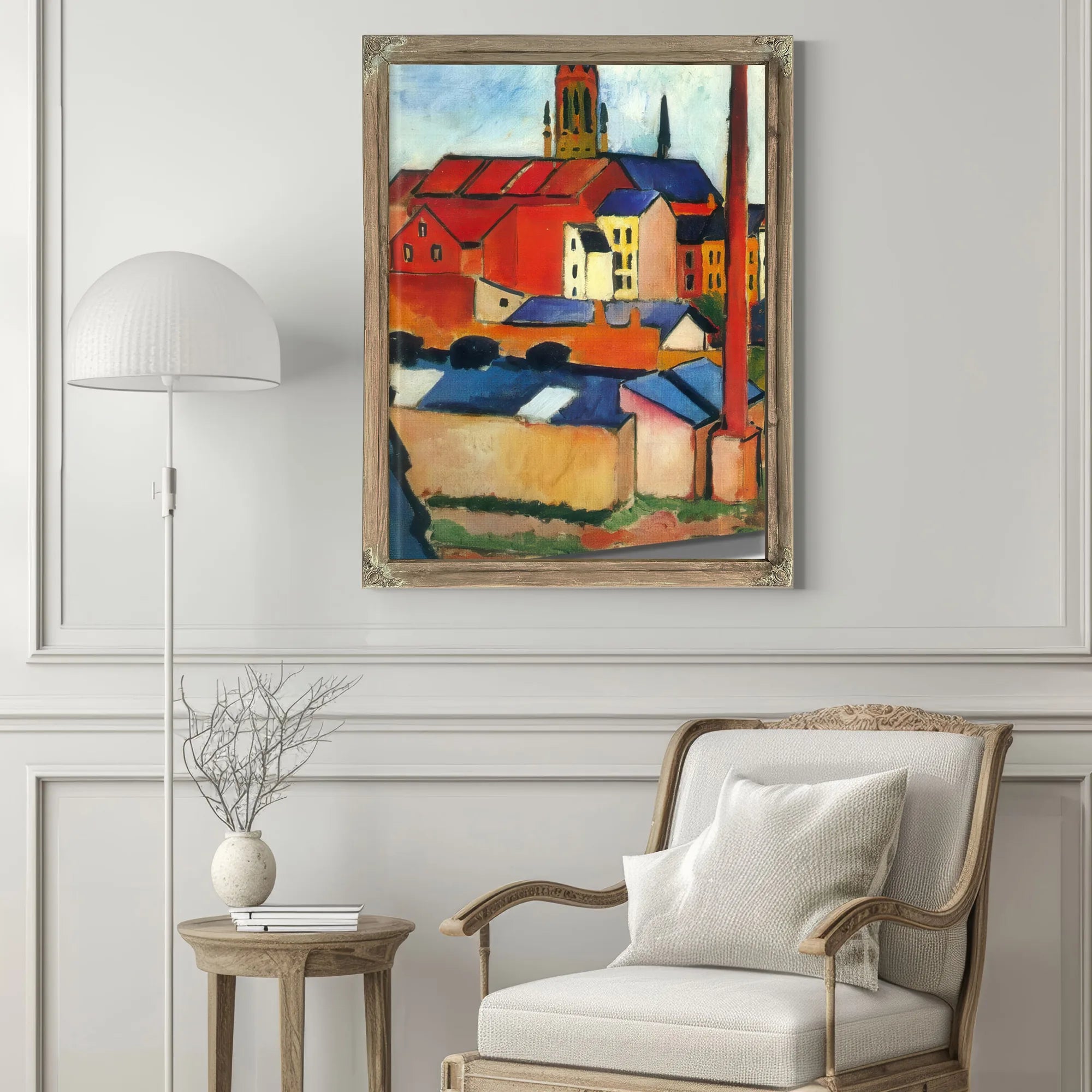 The Church Of St Mary With Houses And A Chimney By August Macke Fine Art Print