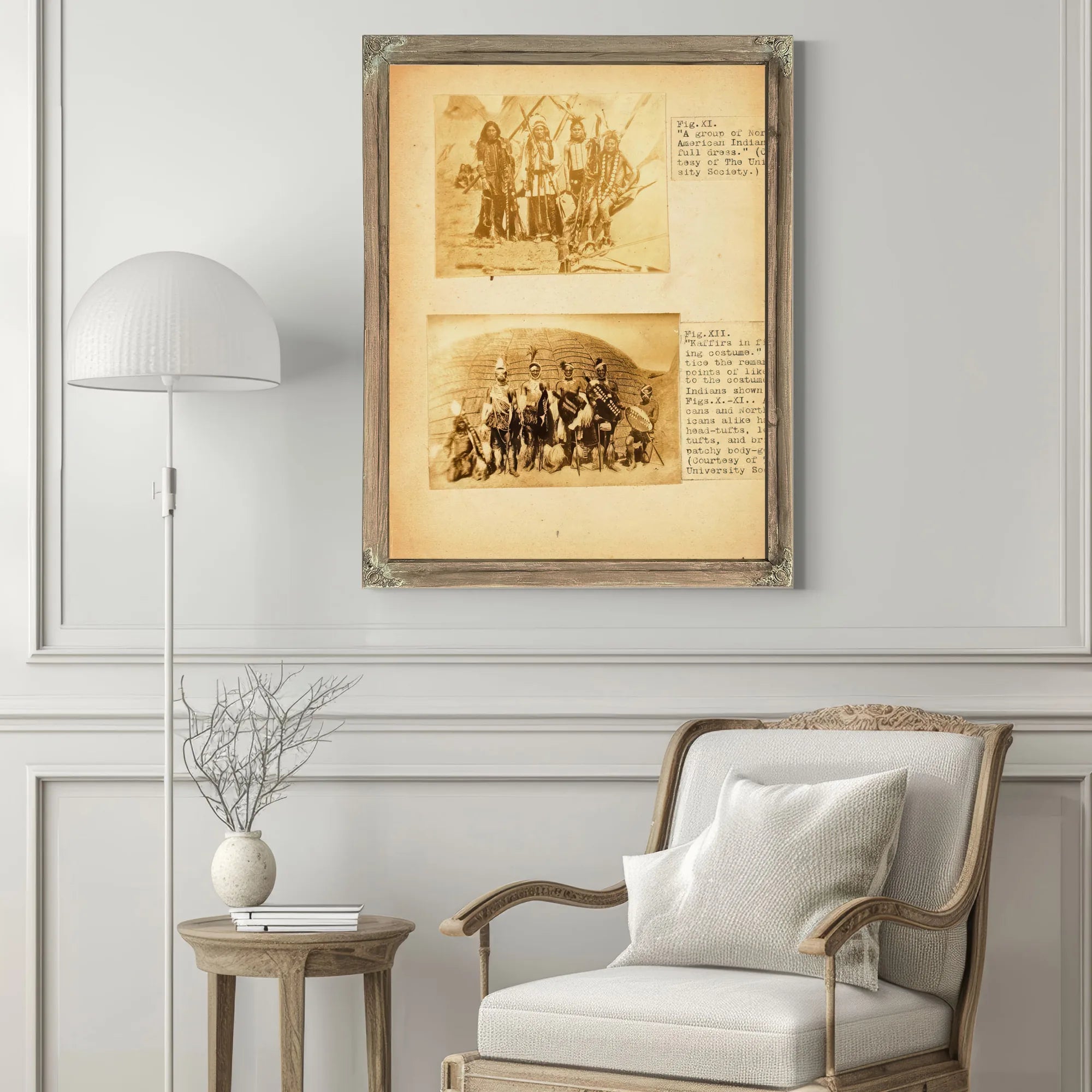 Fig. Xi A Group Of North American Indians In Full Dress, Study Folder For Book Concealing Coloration In The Animal Kingdom By Abbott Handerson Thayer Fine Art Print