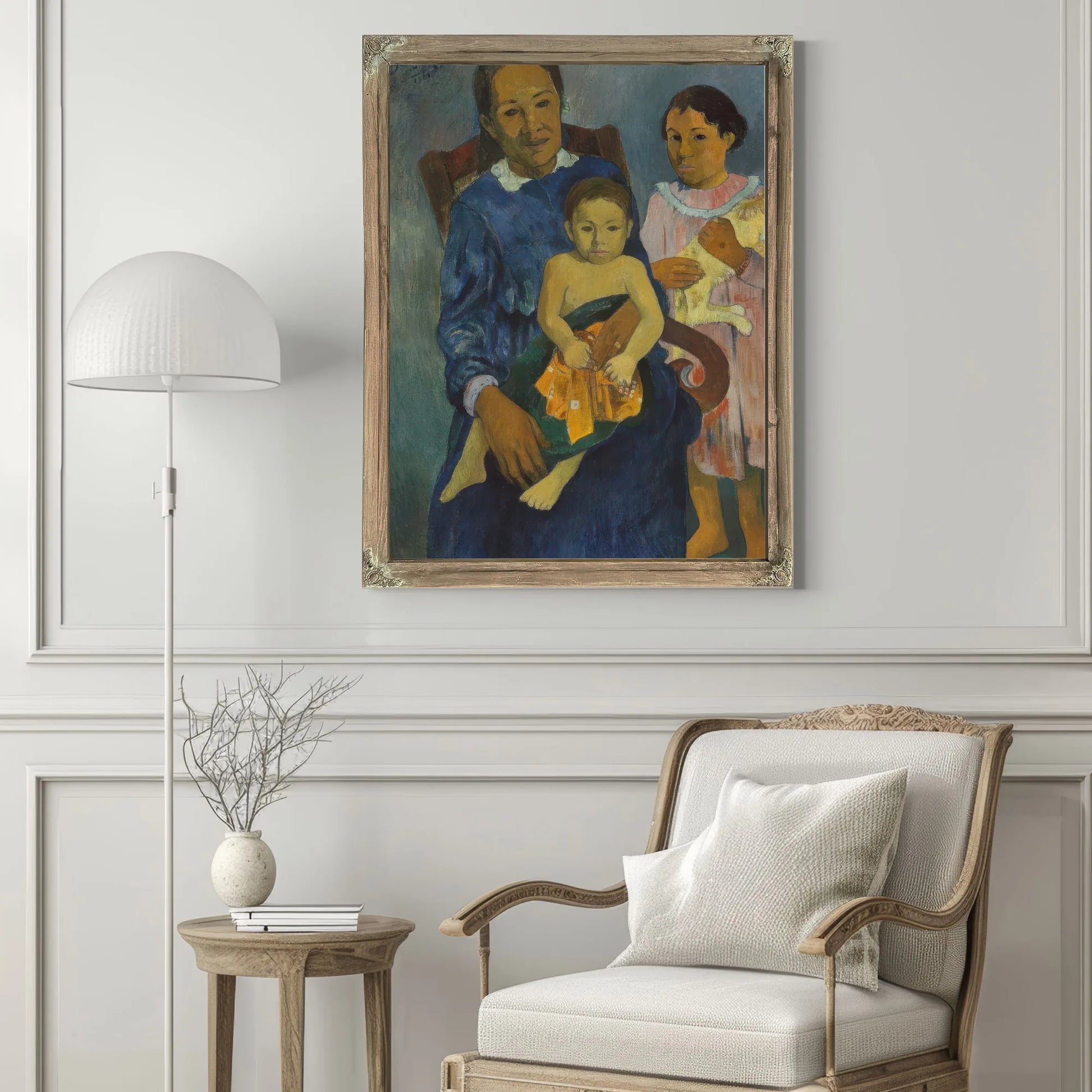 Polynesian Woman With Children By Paul Gauguin Fine Art Print