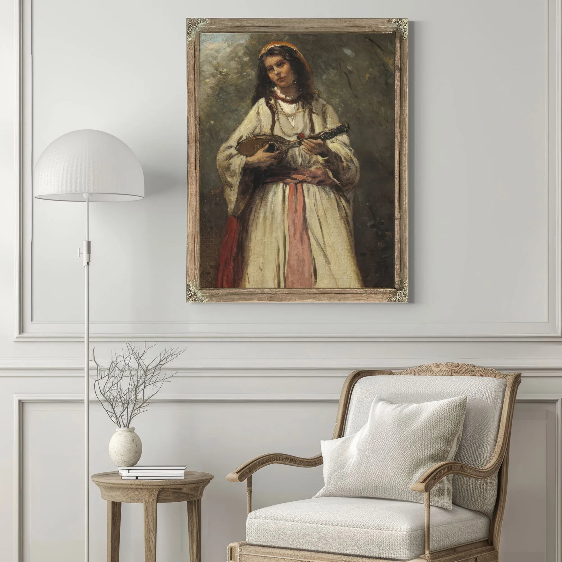 Gypsy Girl With Mandolin By Jean Baptiste Camille Corot Fine Art Print