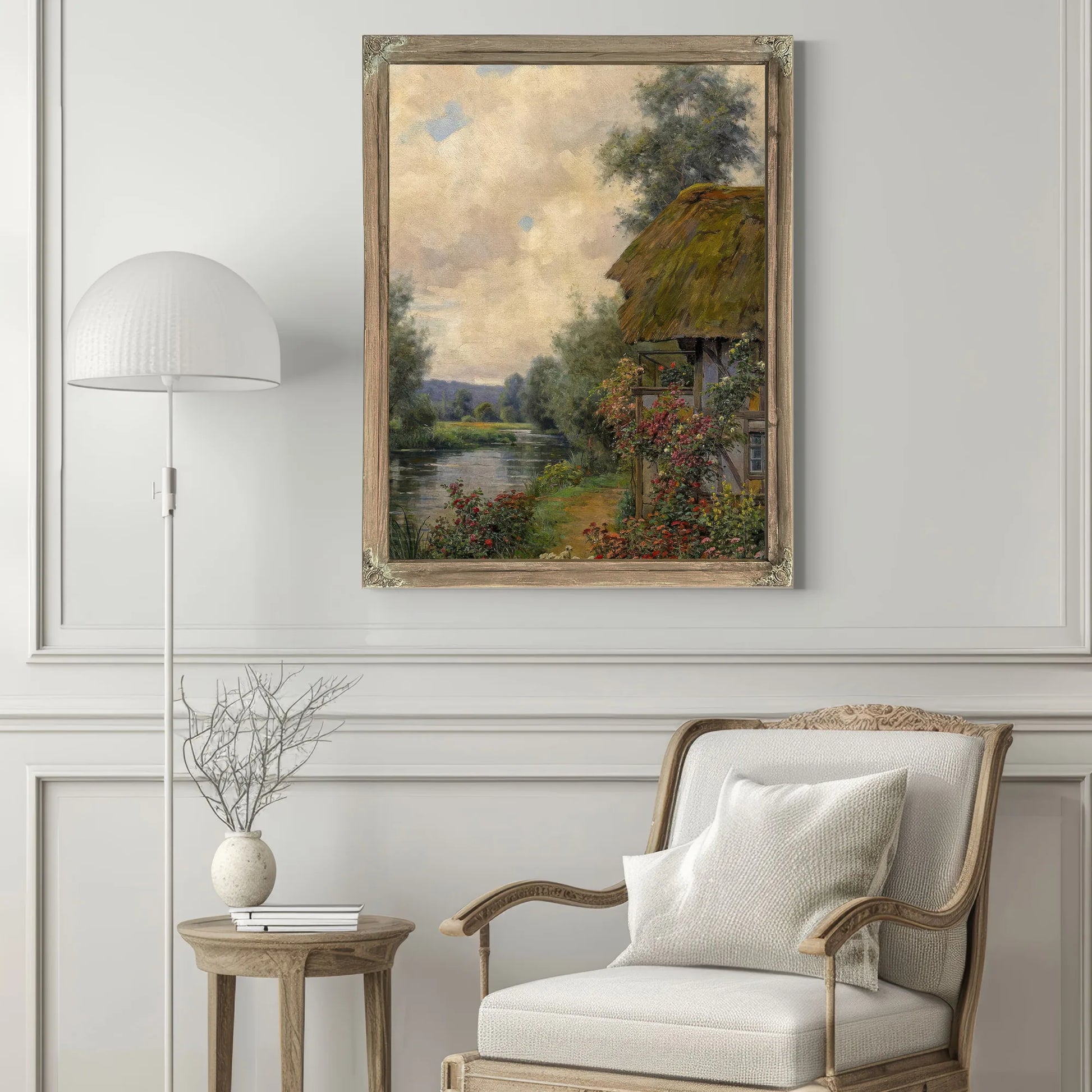 A Cottage Garden In Bloom By Louis Aston Knight Fine Art Print