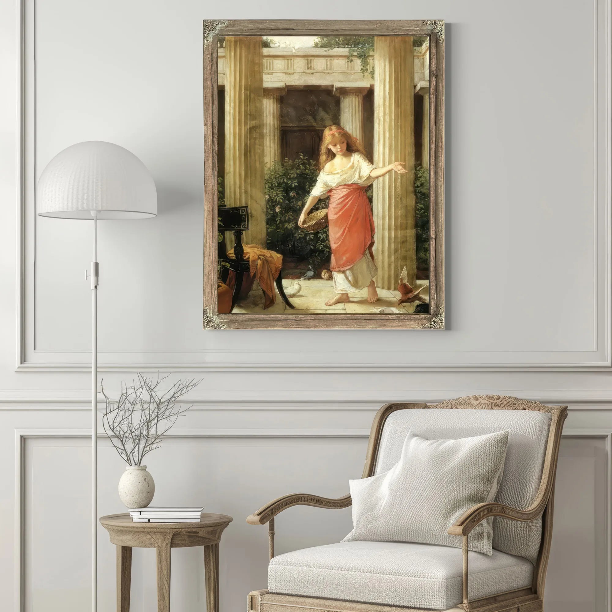 In The Peristyle By John Waterhouse Fine Art Print