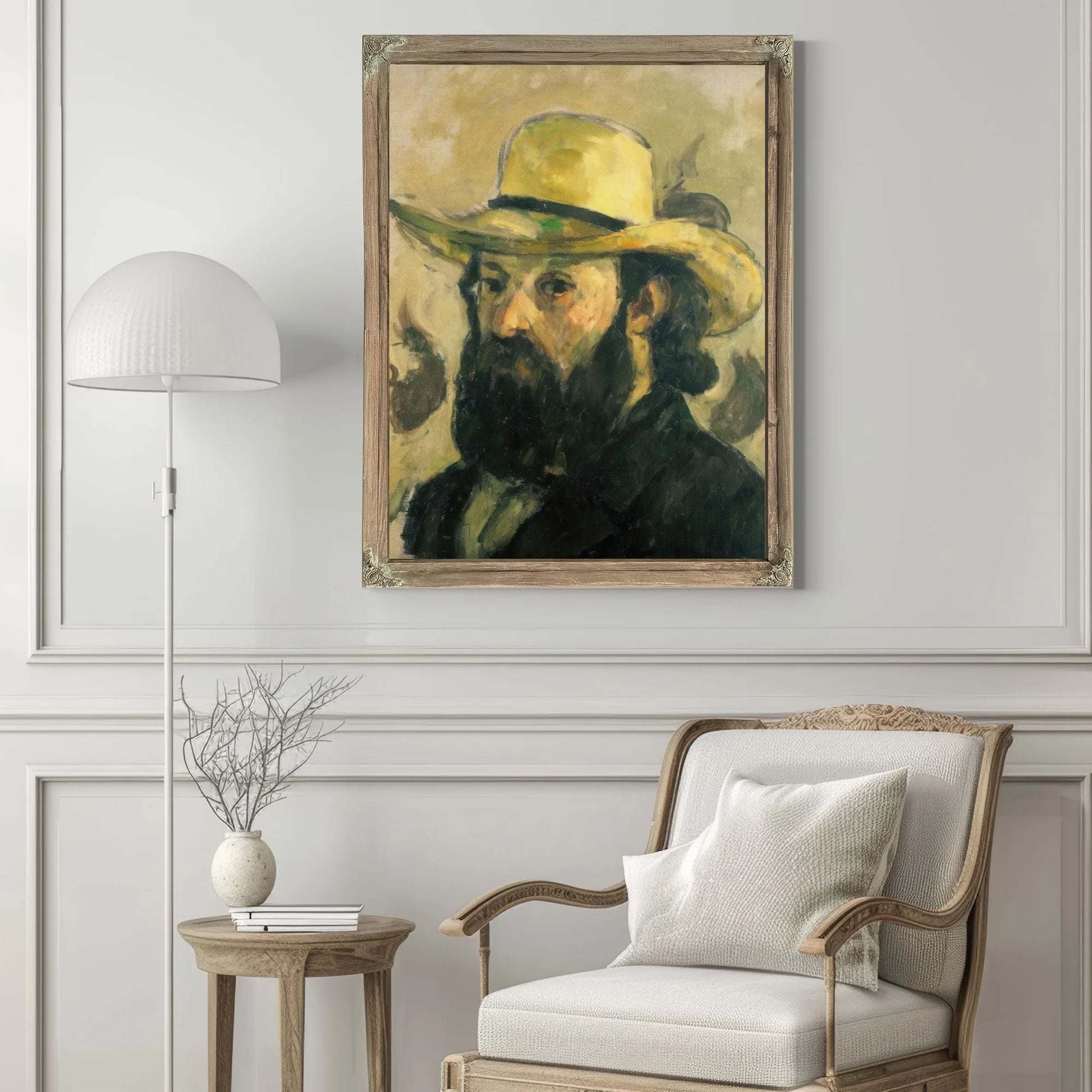 Self Portrait In A Straw Hat By Paul Cezanne Fine Art Print