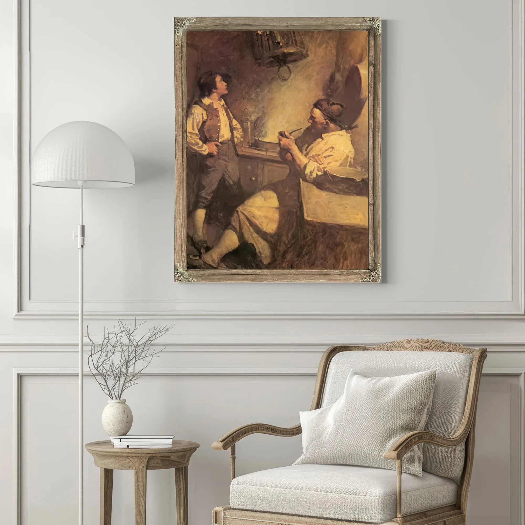 Long John Silver And Hawkins By NC Wyeth Fine Art Print