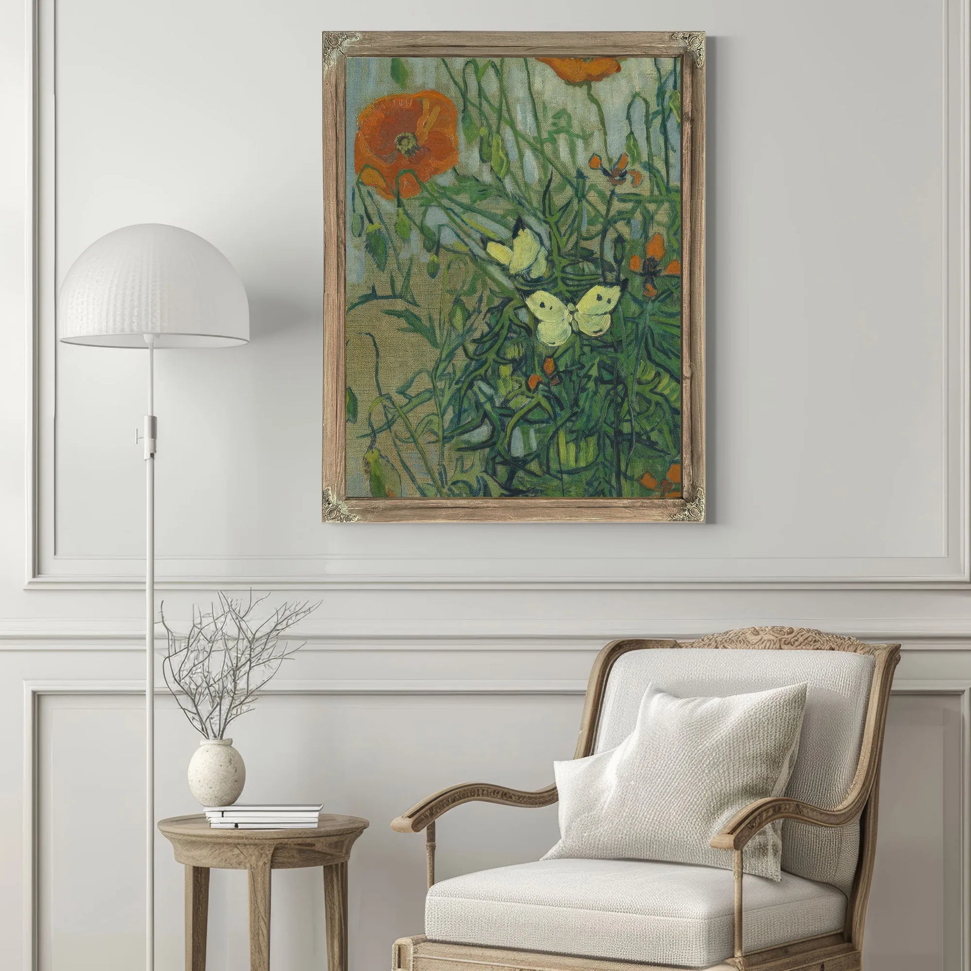 Butterflies And Poppies By Vincent Van Gogh Fine Art Print