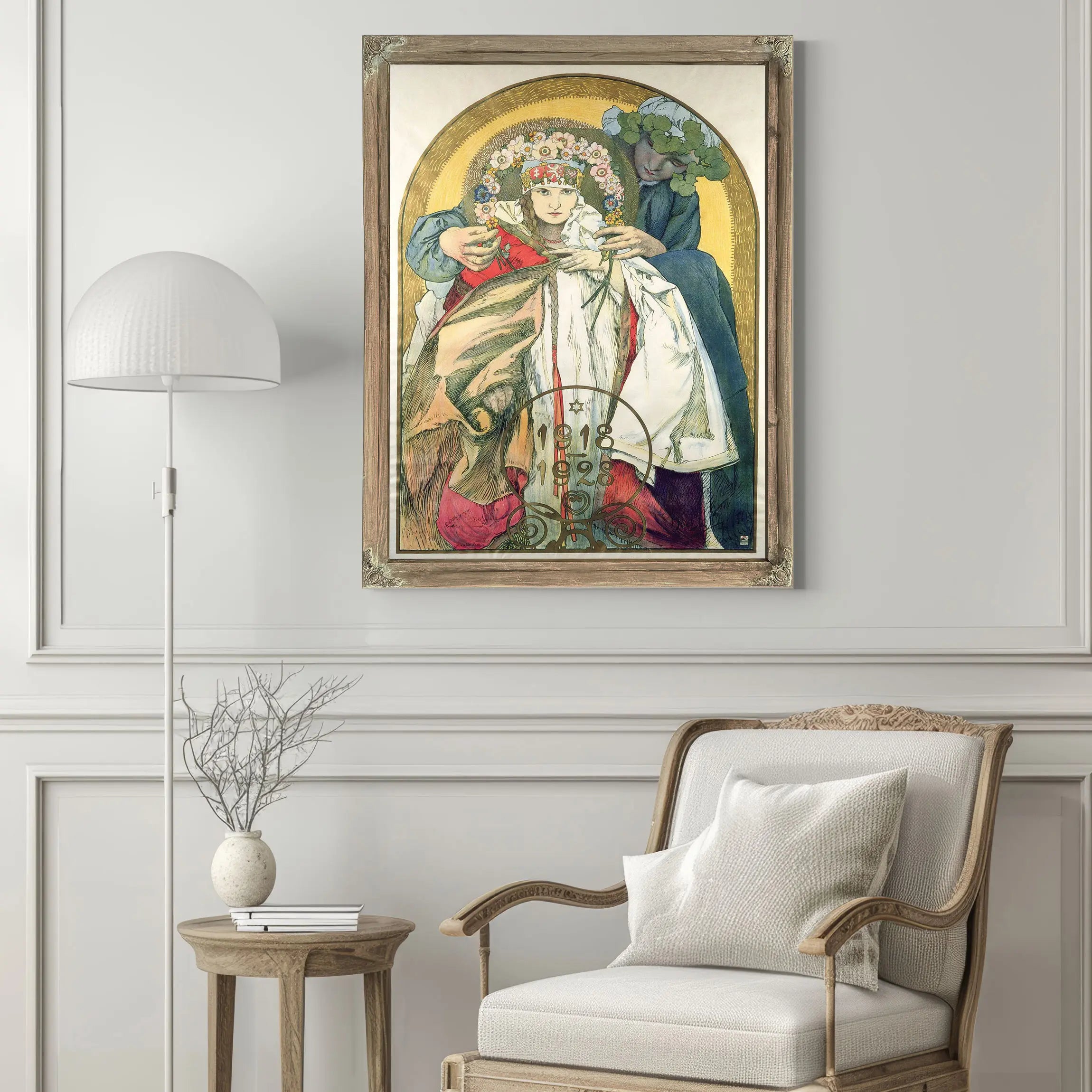 Official Poster Celebrating The 10Th Anniversary Of The Founding Of Czechoslovakia by Alphonse Mucha