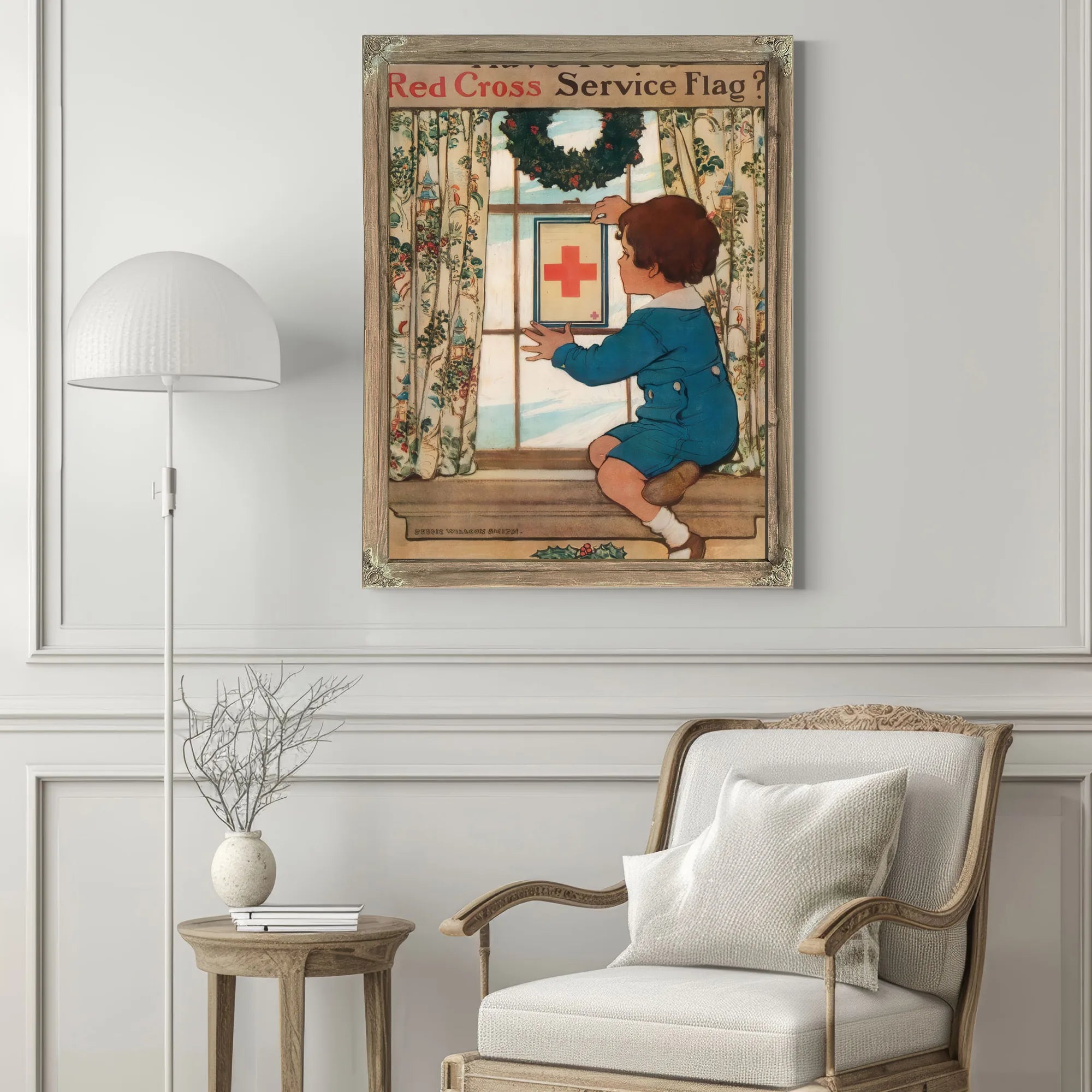 Have You A Red Cross Service Flag by Jessie Willcox Smith Fine Art Print