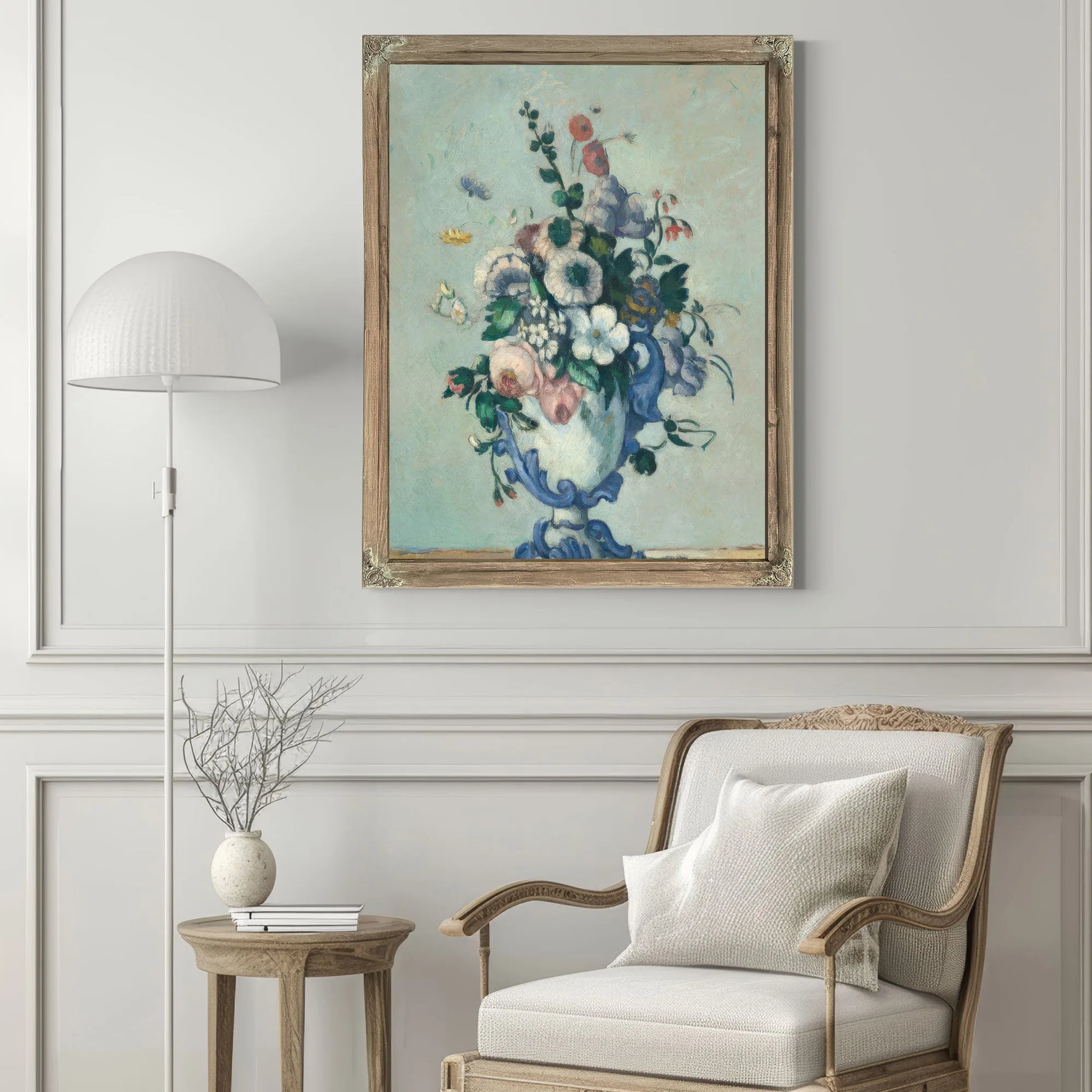 Flowers In A Rococo Vase By Paul Cezanne Fine Art Print
