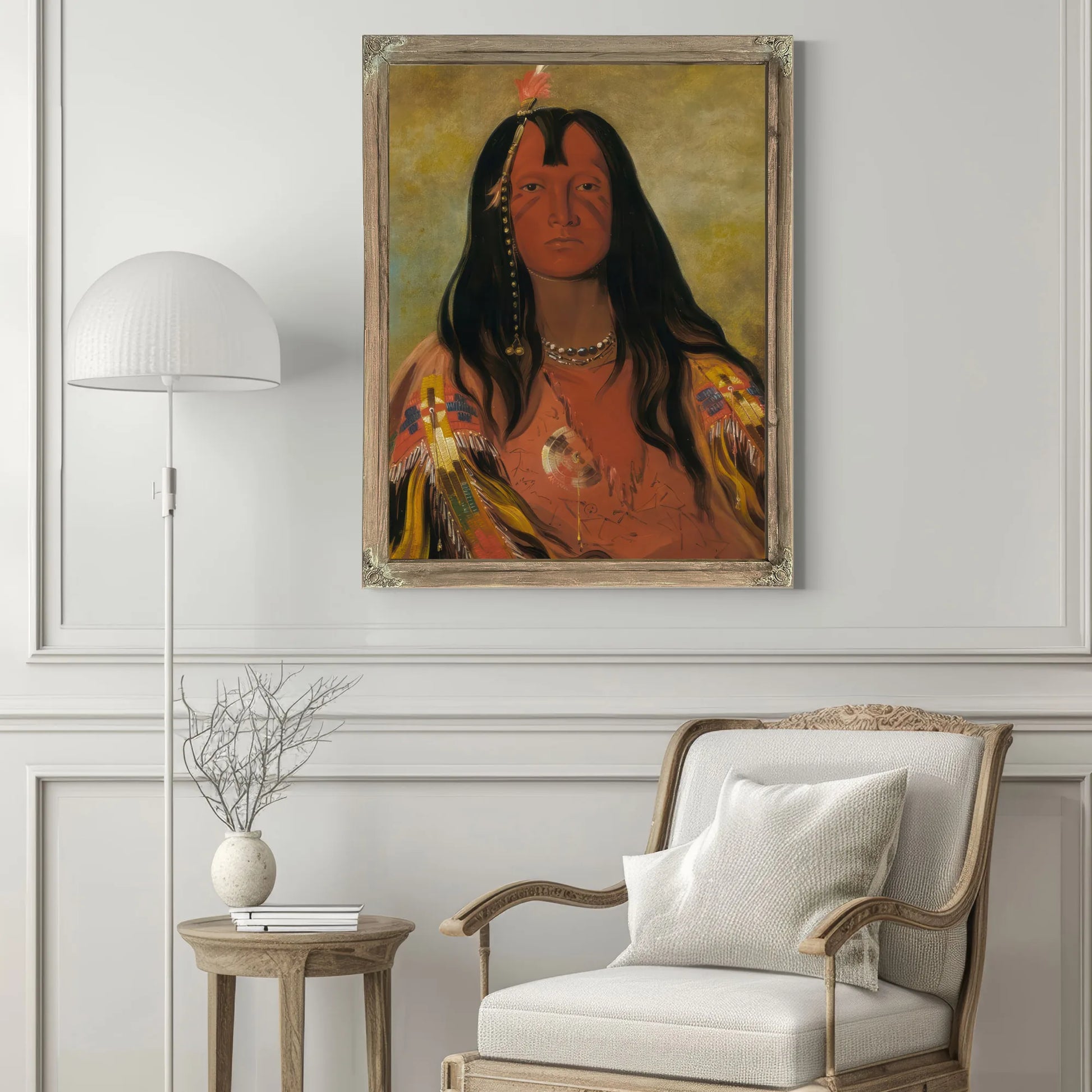 H'co A H'co A H'cotes Min, No Horns On His Head, A Brave By George Catlin Fine Art Print