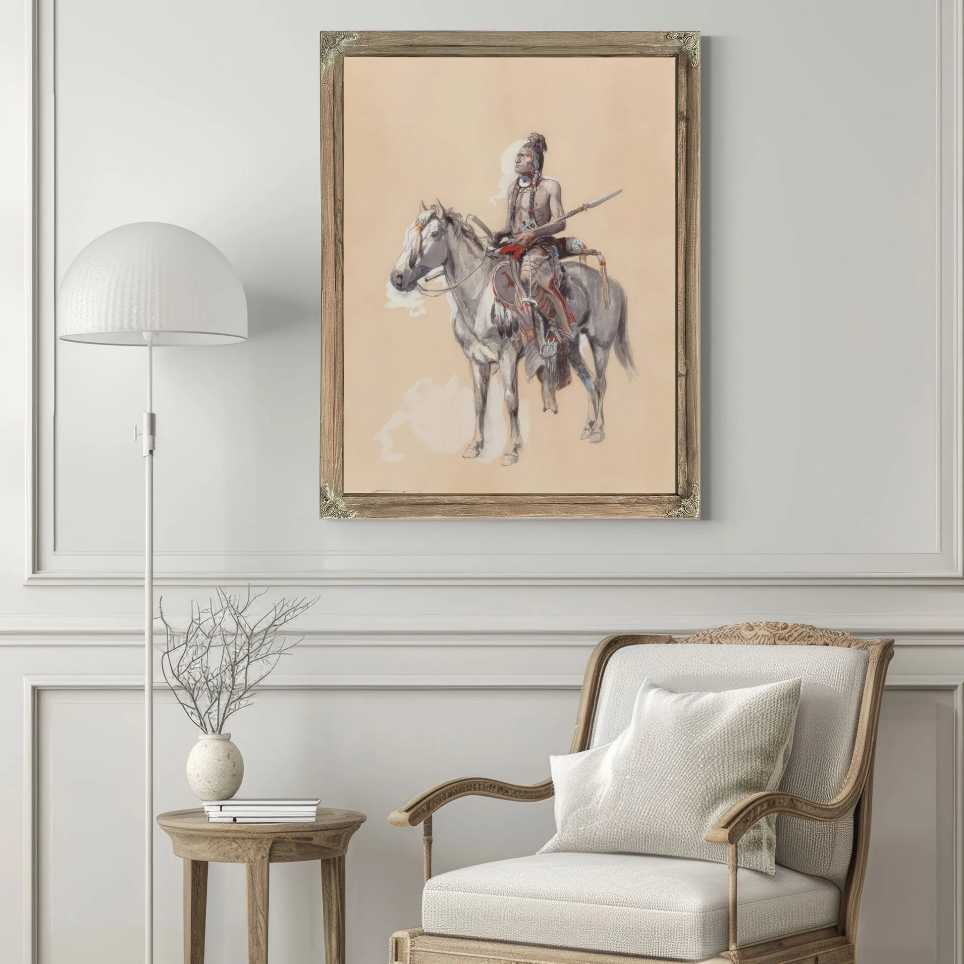 Indian On Horseback 1900 By Charles Marion Russell Fine Art Print
