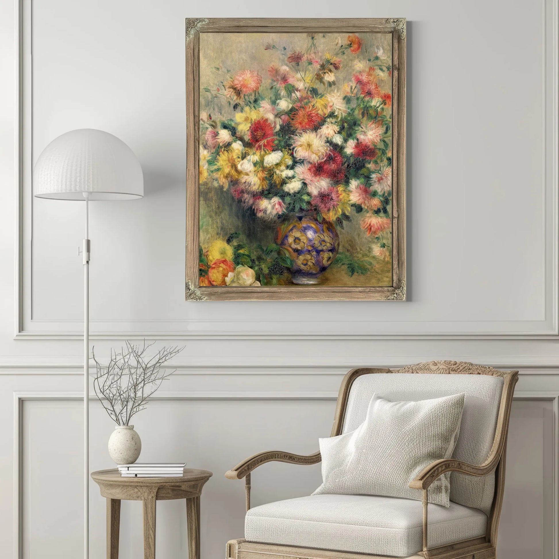 Vase Of Chrysanthemums By Pierre Auguste Renoir Fine Art Print