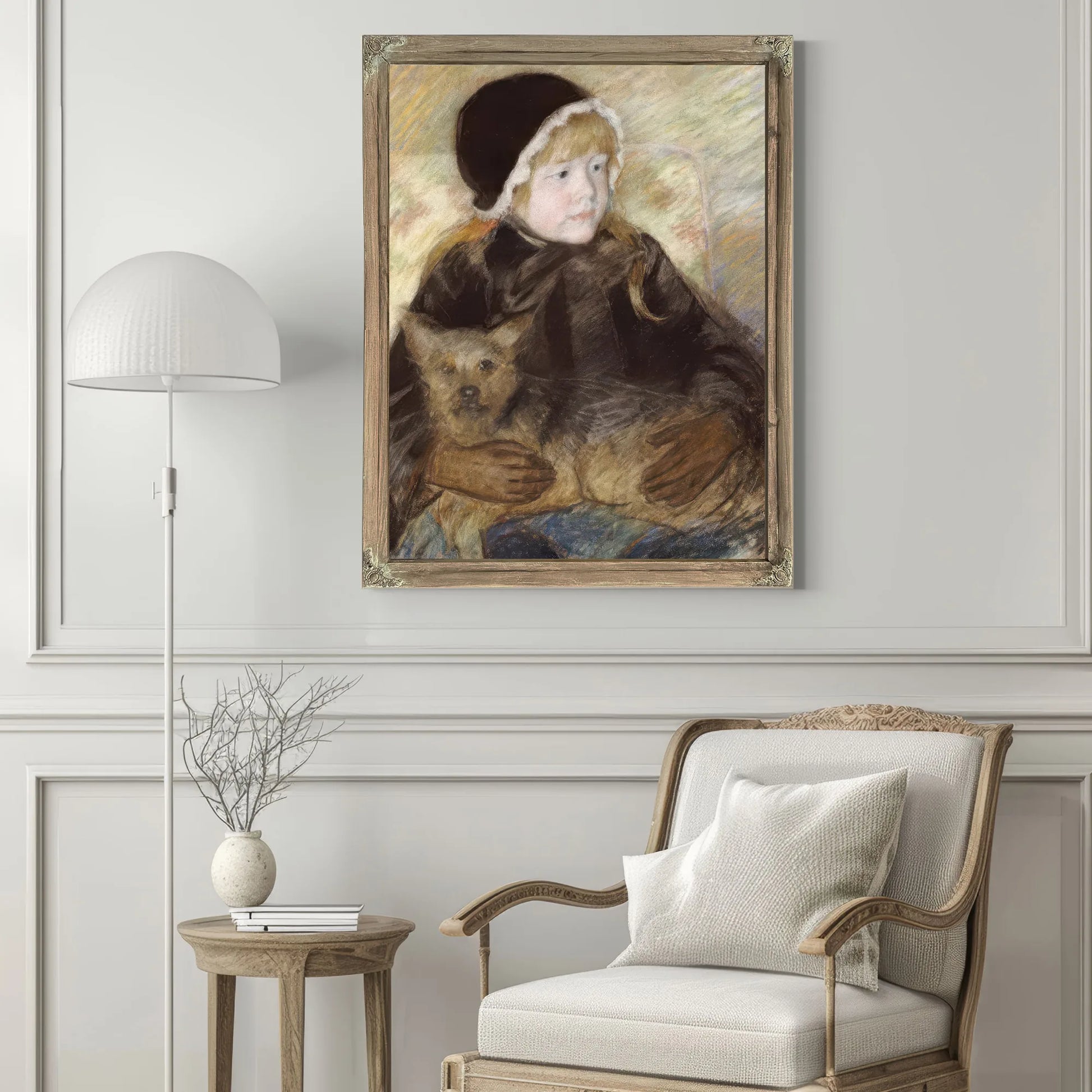 Elsie Cassat Holding A Big Dog By Mary Cassatt Fine Art Print