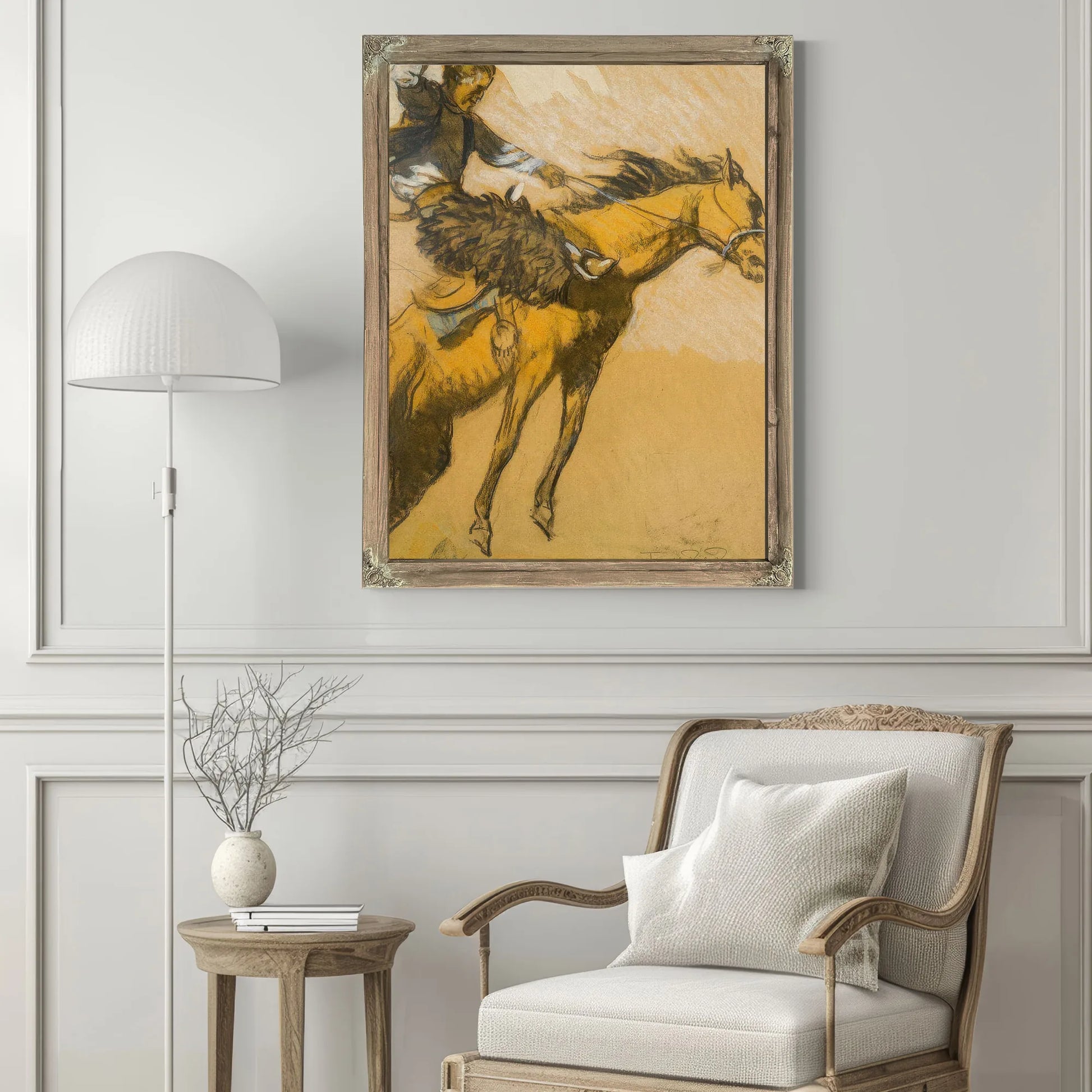 Cowboy On A Bucking Horse (To Old Dad Duncan) By Maynard Dixon Fine Art Print