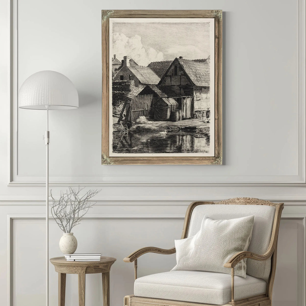 Old Houses From Hellebaek by Carl Bloch