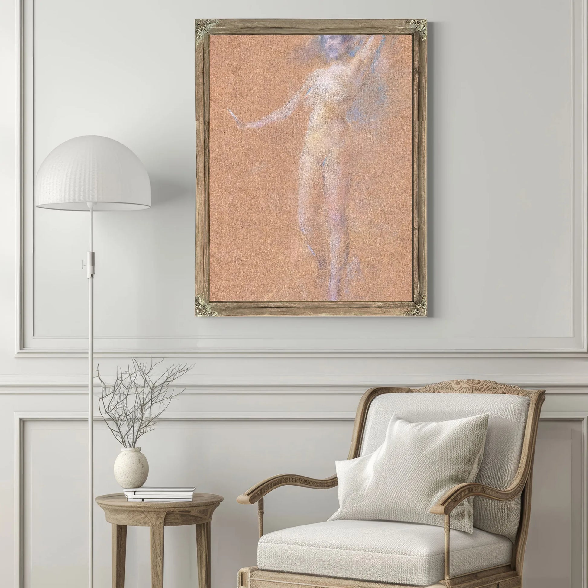 Standing Nude Figure Of A Girl By Thomas Wilmer Dewing Fine Art Print
