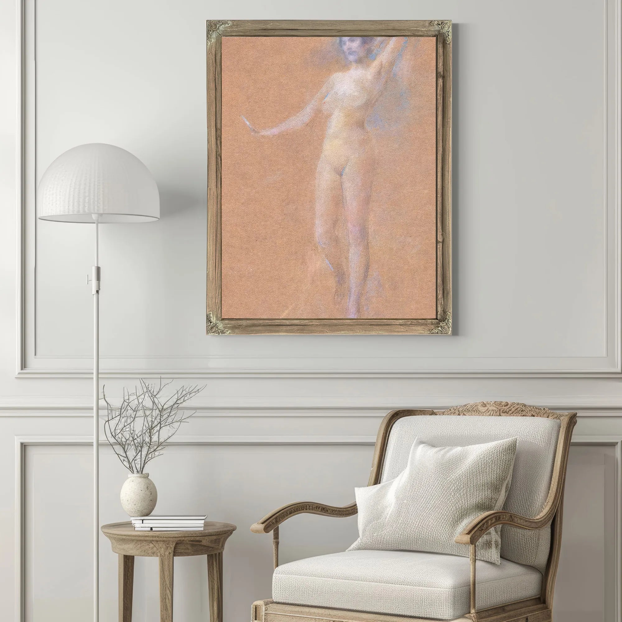 Standing Nude Figure Of A Girl By Thomas Wilmer Dewing Fine Art Print